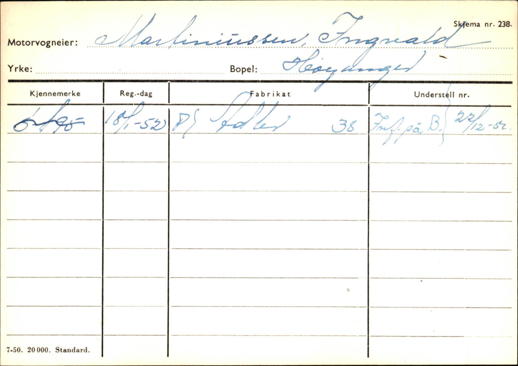 Statens vegvesen, Sogn og Fjordane vegkontor, SAB/A-5301/4/F/L0130: Eigarregister Eid T-Å. Høyanger A-O, 1945-1975, p. 2094