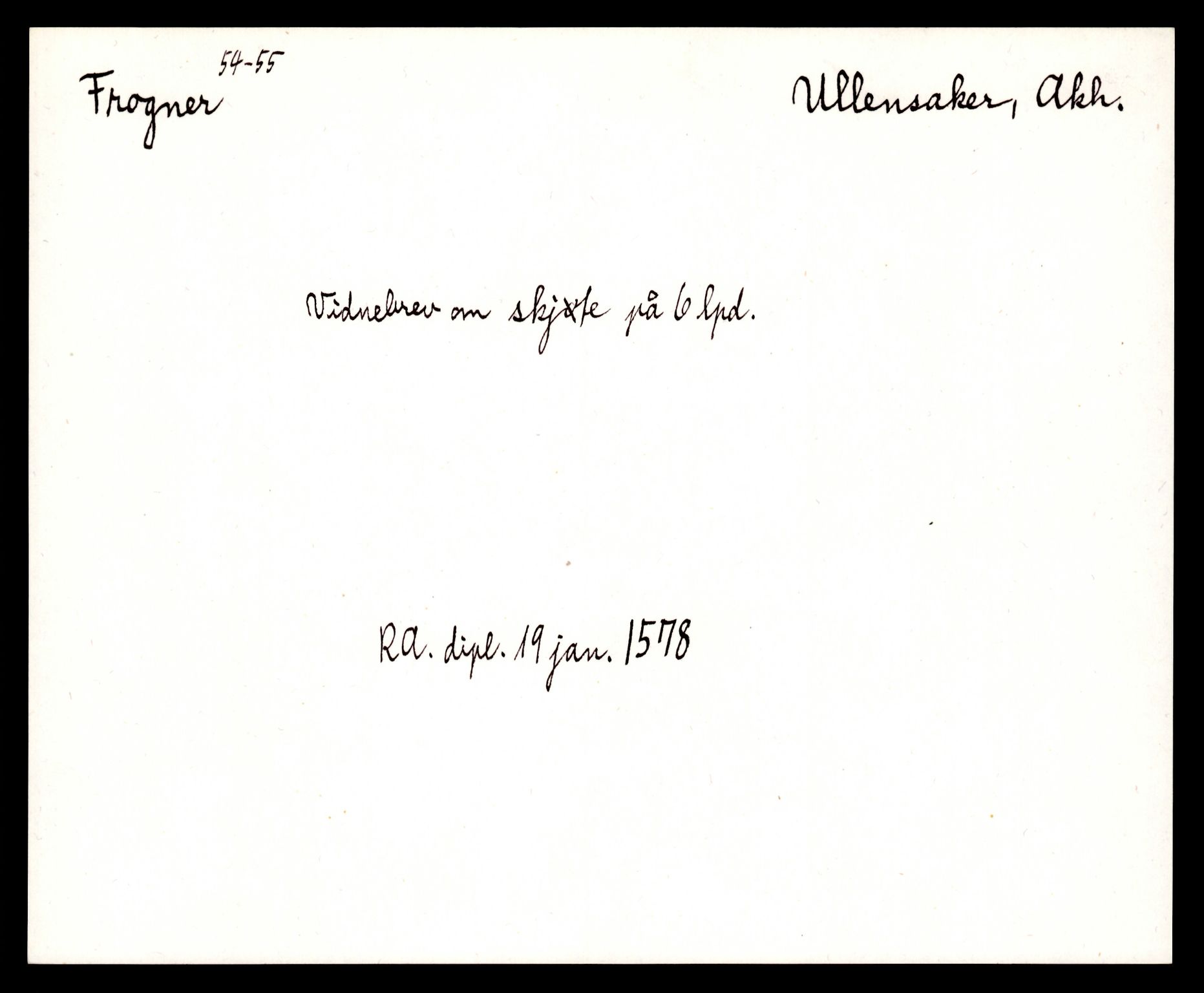 Riksarkivets diplomsamling, AV/RA-EA-5965/F35/F35e/L0006: Registreringssedler Akershus 2, 1400-1700, p. 591