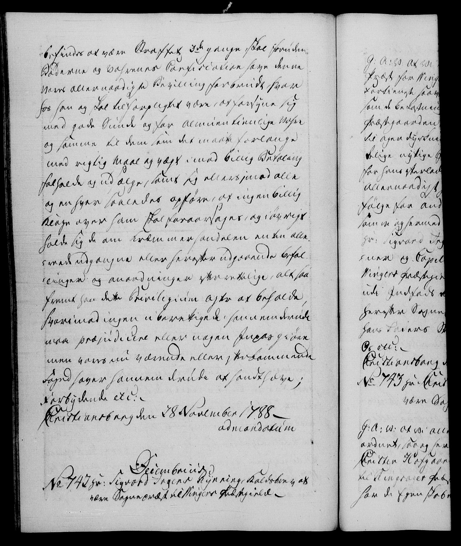 Danske Kanselli 1572-1799, RA/EA-3023/F/Fc/Fca/Fcaa/L0052: Norske registre, 1788-1789, p. 379b