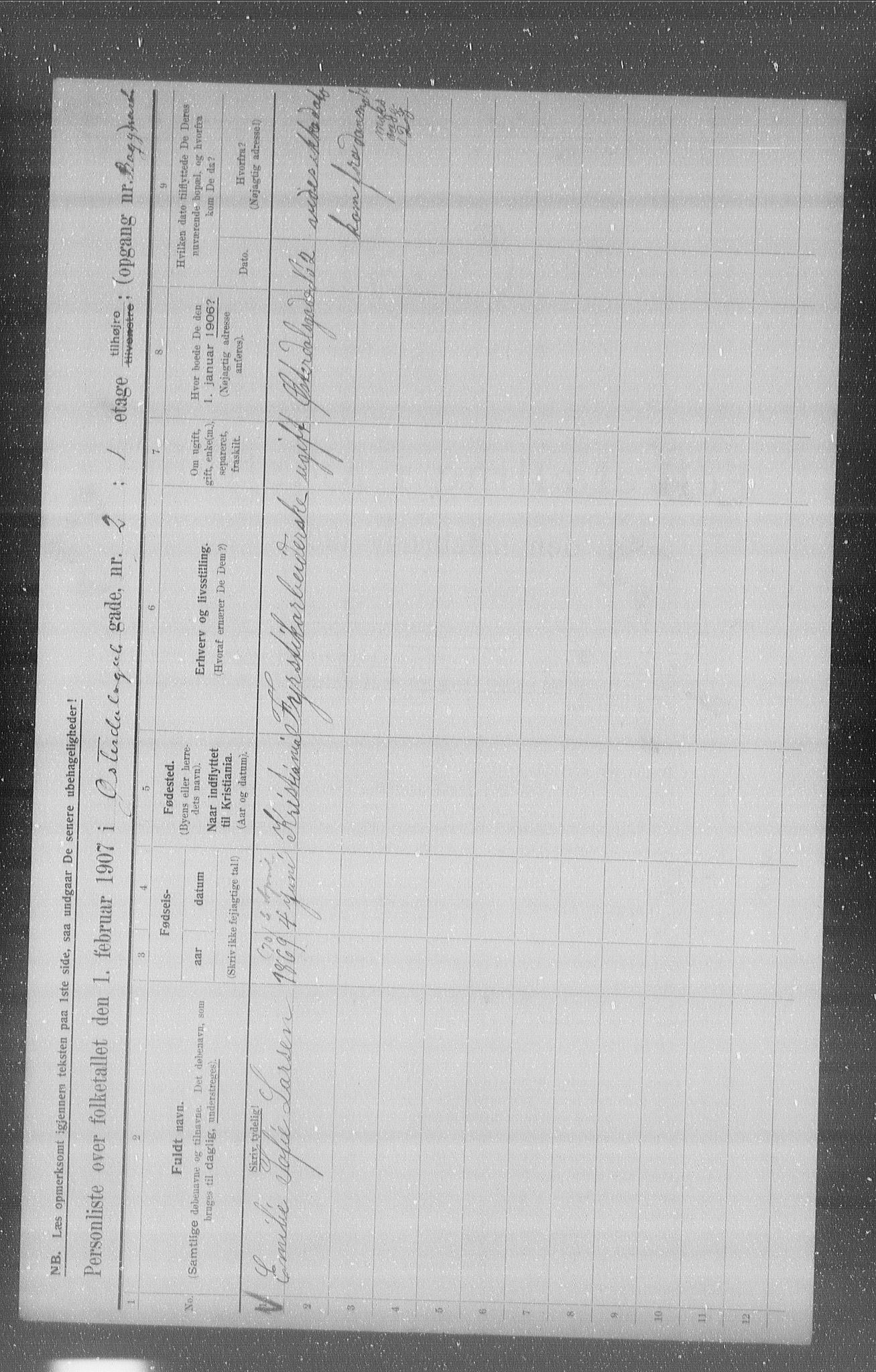 OBA, Municipal Census 1907 for Kristiania, 1907, p. 65548