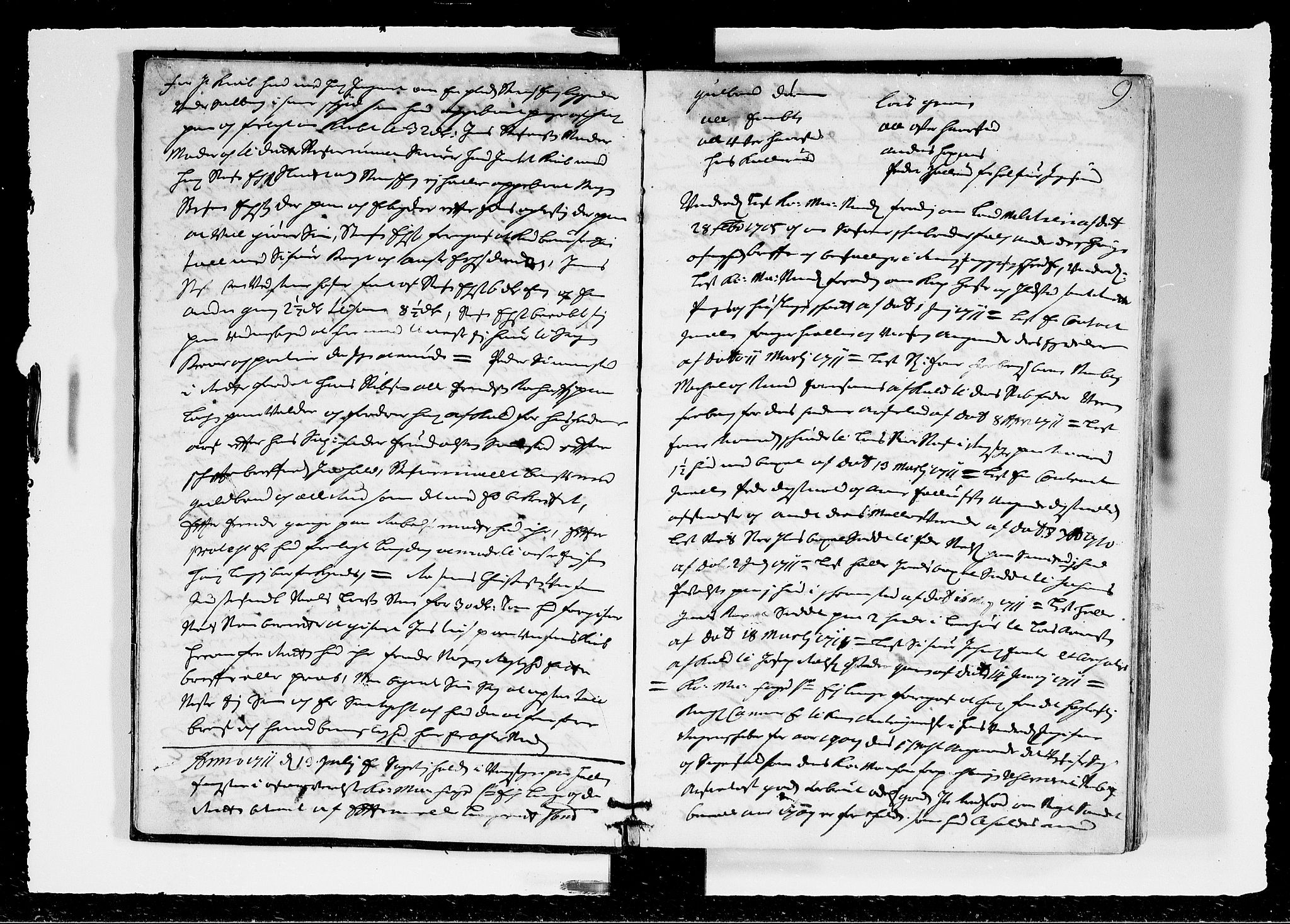 Hedemarken sorenskriveri, AV/SAH-TING-034/G/Gb/L0037: Tingbok, 1711, p. 8b-9a