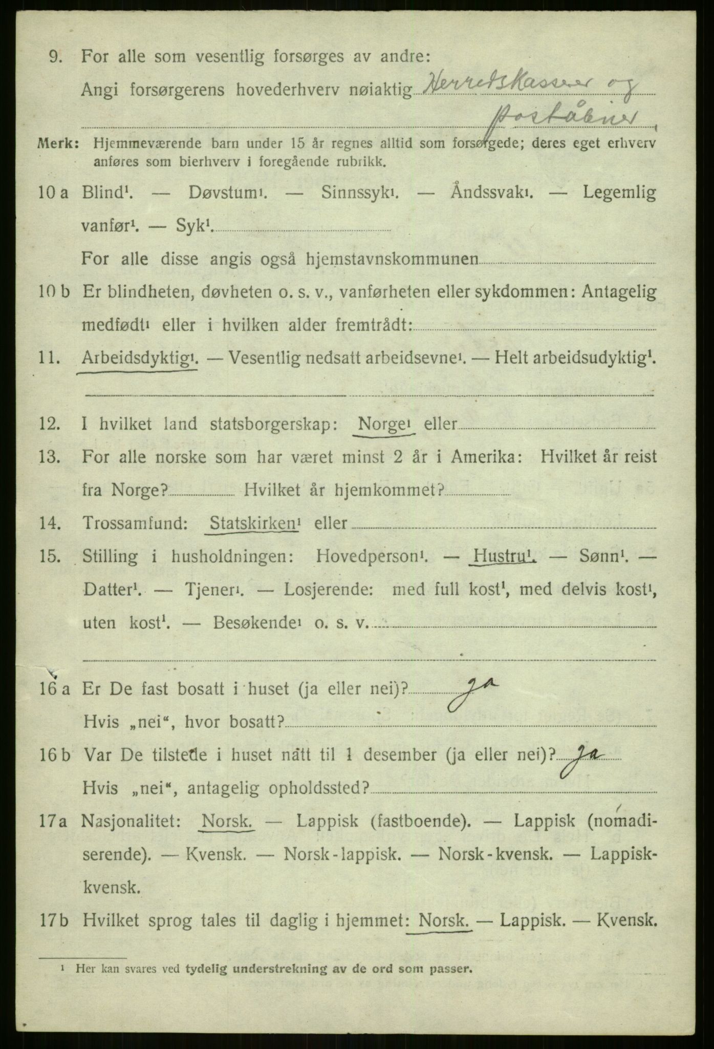 SATØ, 1920 census for Hillesøy, 1920, p. 1086