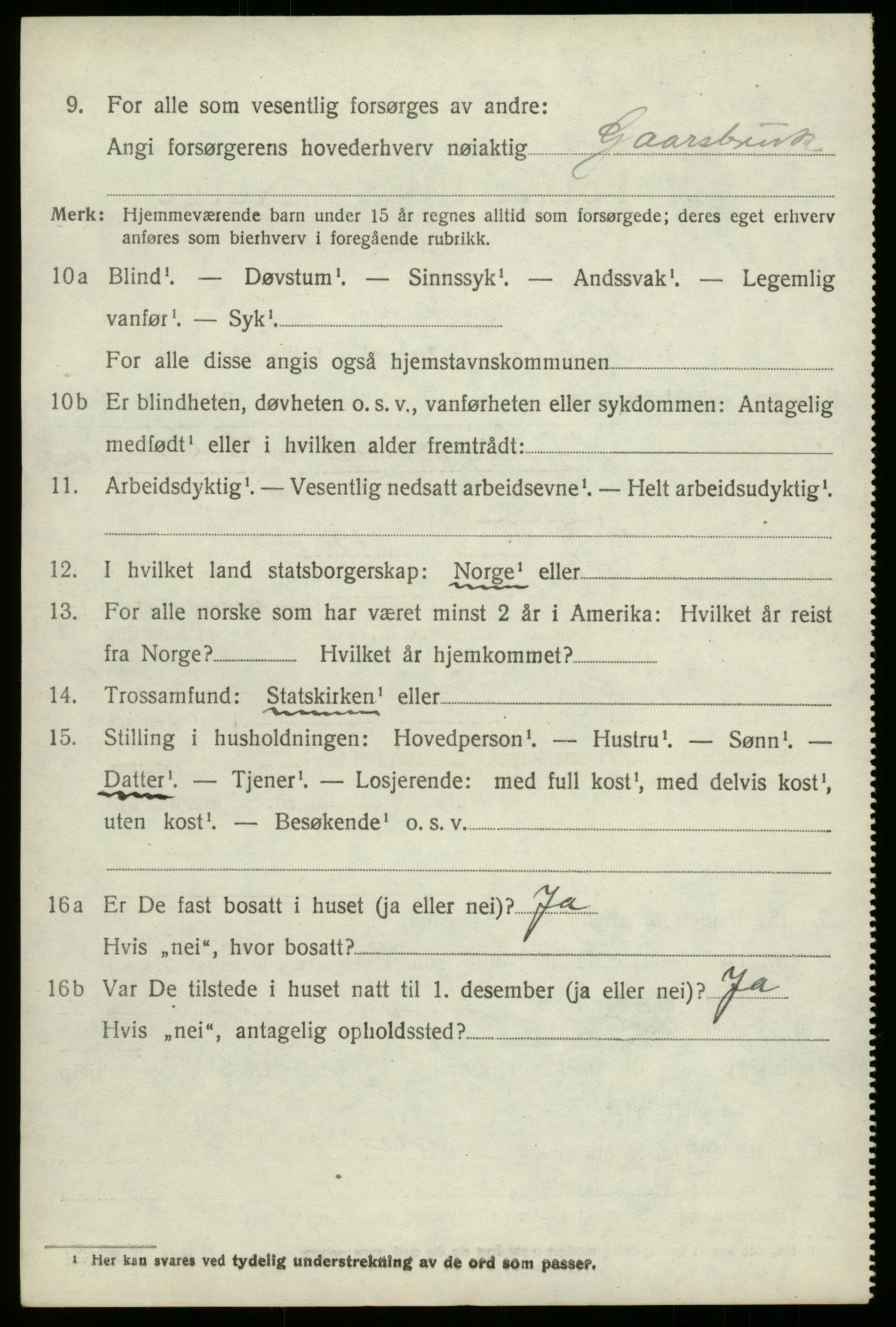 SAB, 1920 census for Stryn, 1920, p. 1309