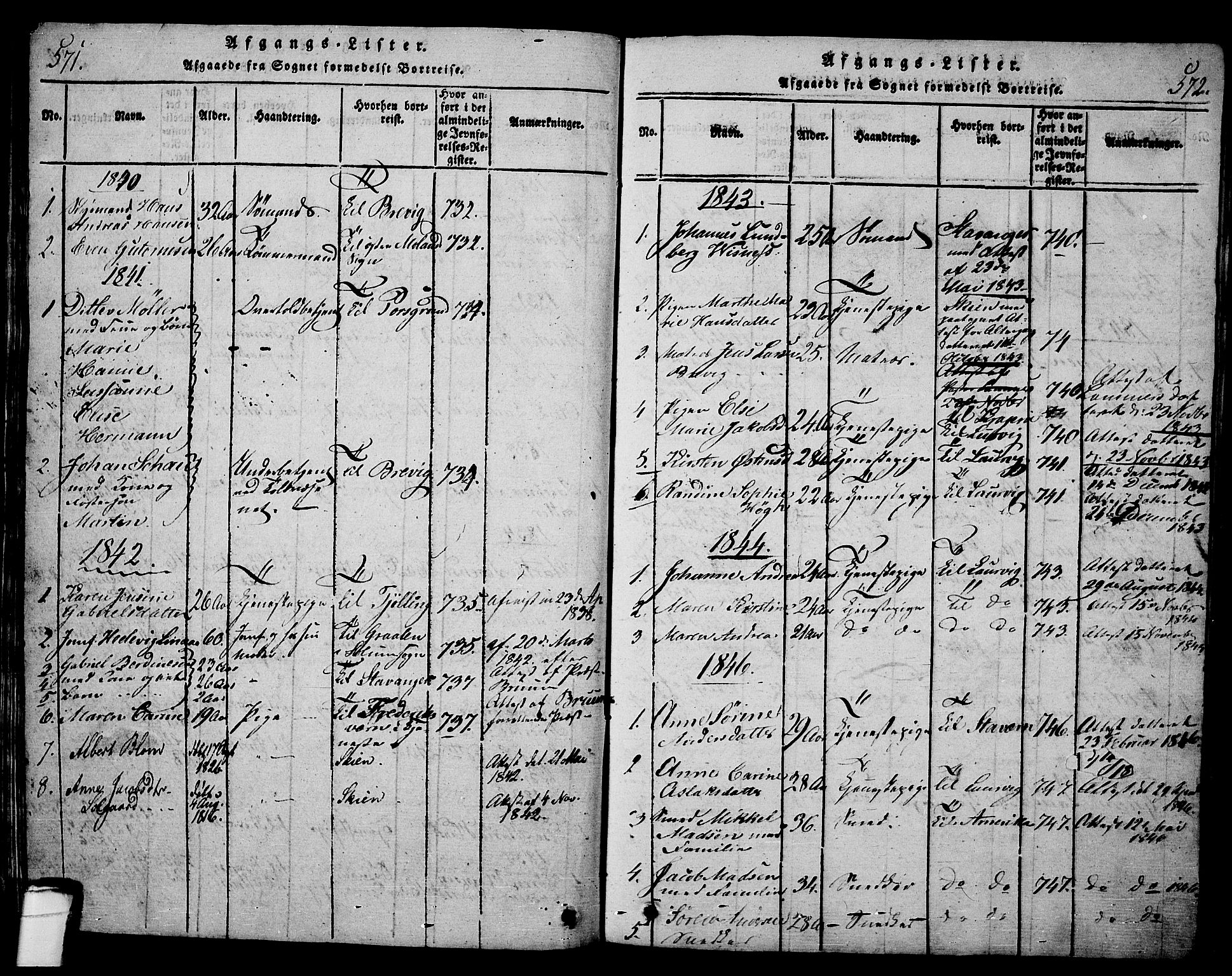 Langesund kirkebøker, SAKO/A-280/G/Ga/L0003: Parish register (copy) no. 3, 1815-1858, p. 571-572