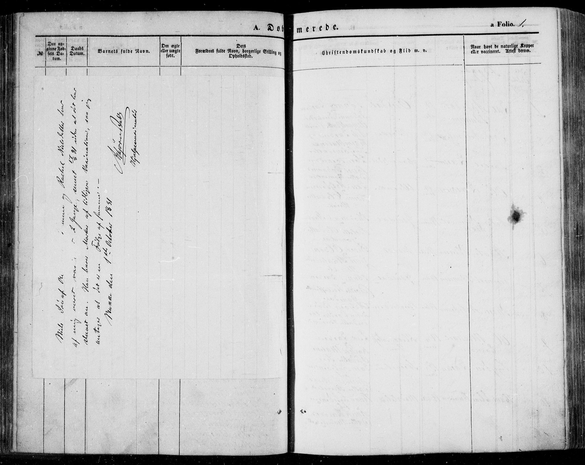 Bakke sokneprestkontor, SAK/1111-0002/F/Fa/Faa/L0005: Parish register (official) no. A 5, 1847-1855, p. 1