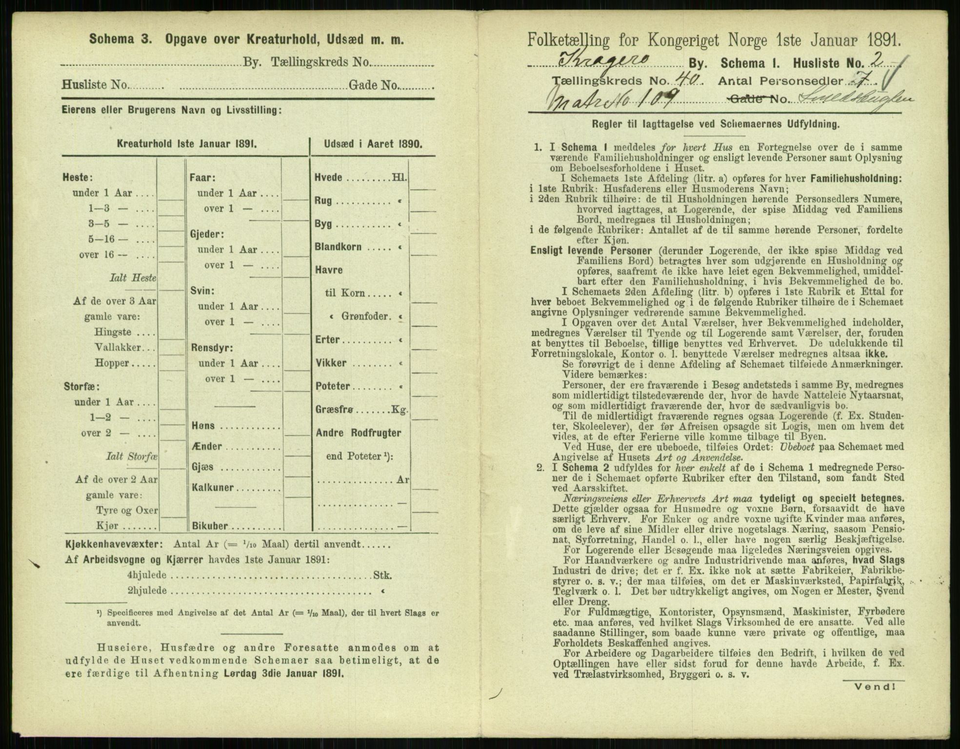 RA, 1891 census for 0801 Kragerø, 1891, p. 1630