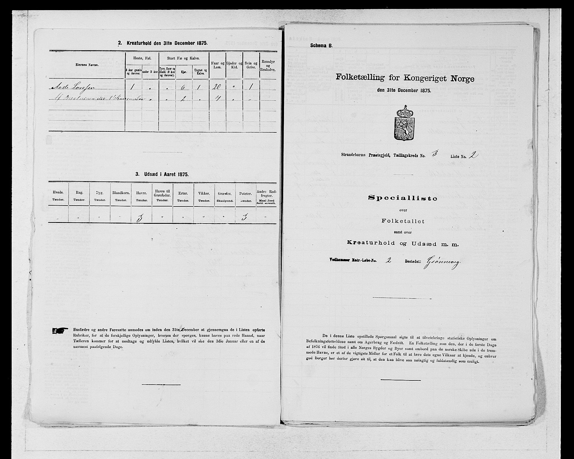 SAB, 1875 census for 1226P Strandebarm, 1875, p. 325