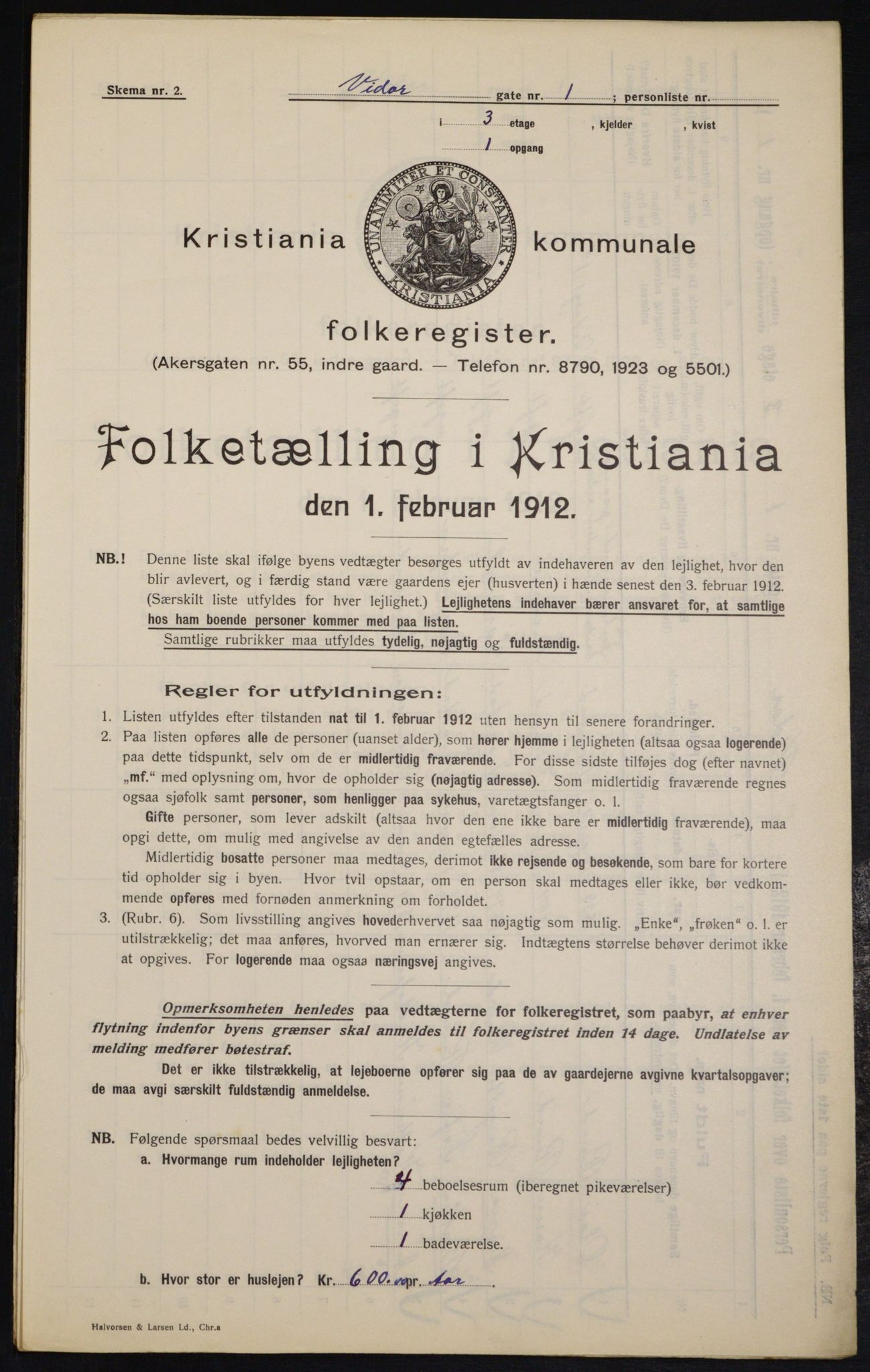 OBA, Municipal Census 1912 for Kristiania, 1912, p. 123536