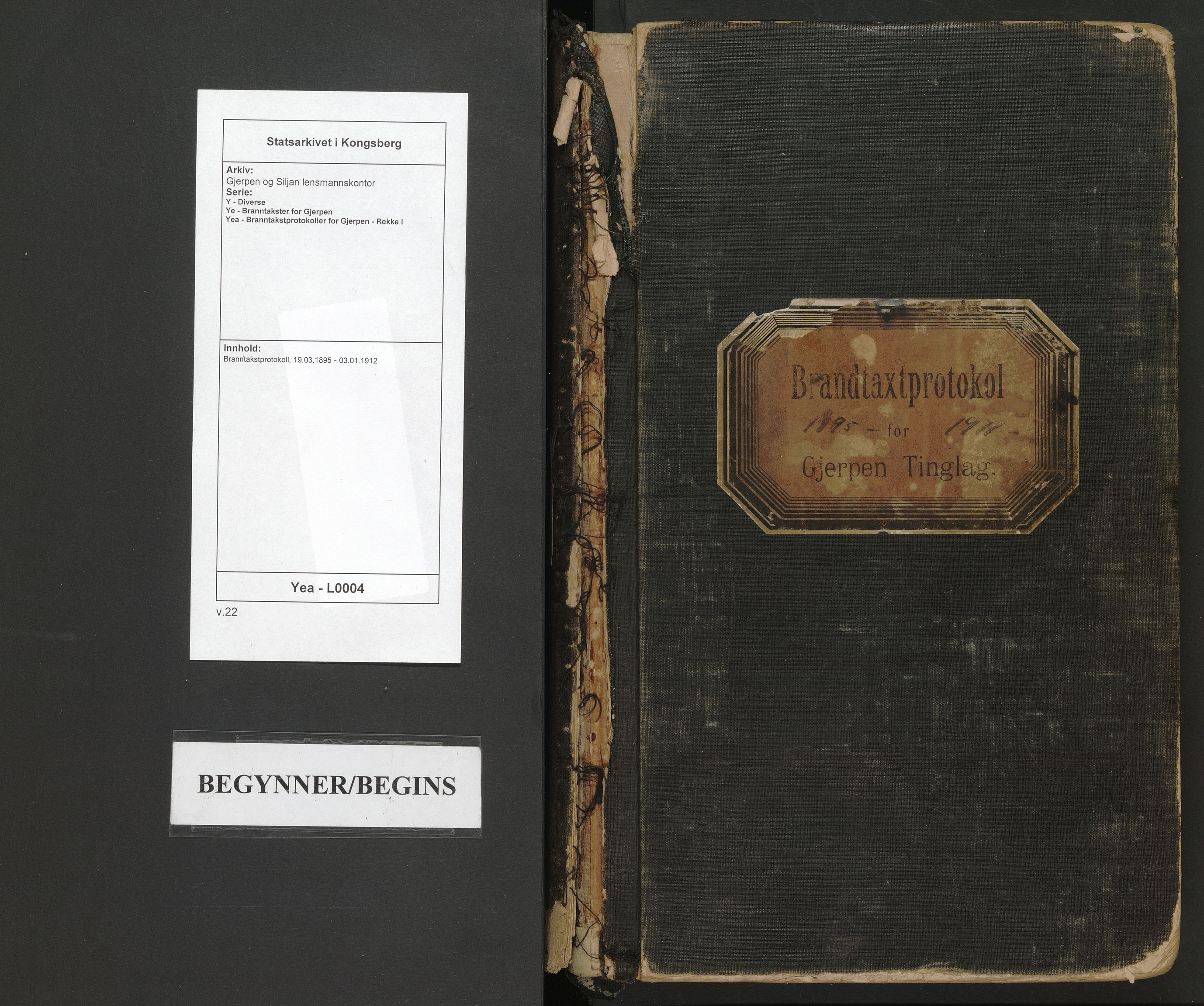 Gjerpen og Siljan lensmannskontor, AV/SAKO-A-555/Y/Ye/Yea/L0004: Branntakstprotokoll, 1895-1912