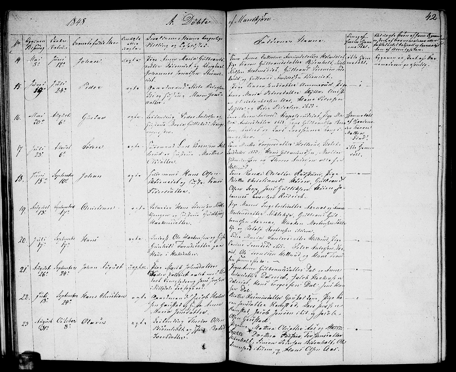 Nittedal prestekontor Kirkebøker, AV/SAO-A-10365a/F/Fa/L0004: Parish register (official) no. I 4, 1836-1849, p. 42