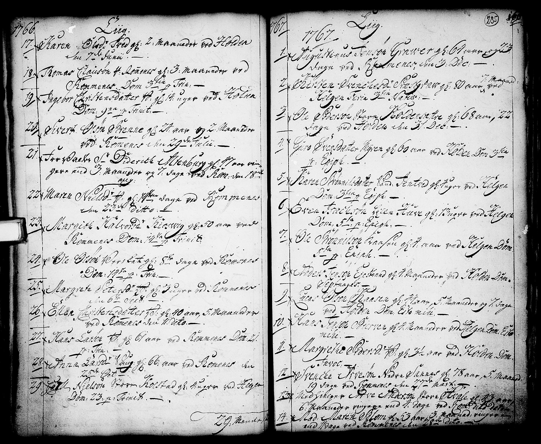 Holla kirkebøker, SAKO/A-272/F/Fa/L0001: Parish register (official) no. 1, 1717-1779, p. 235