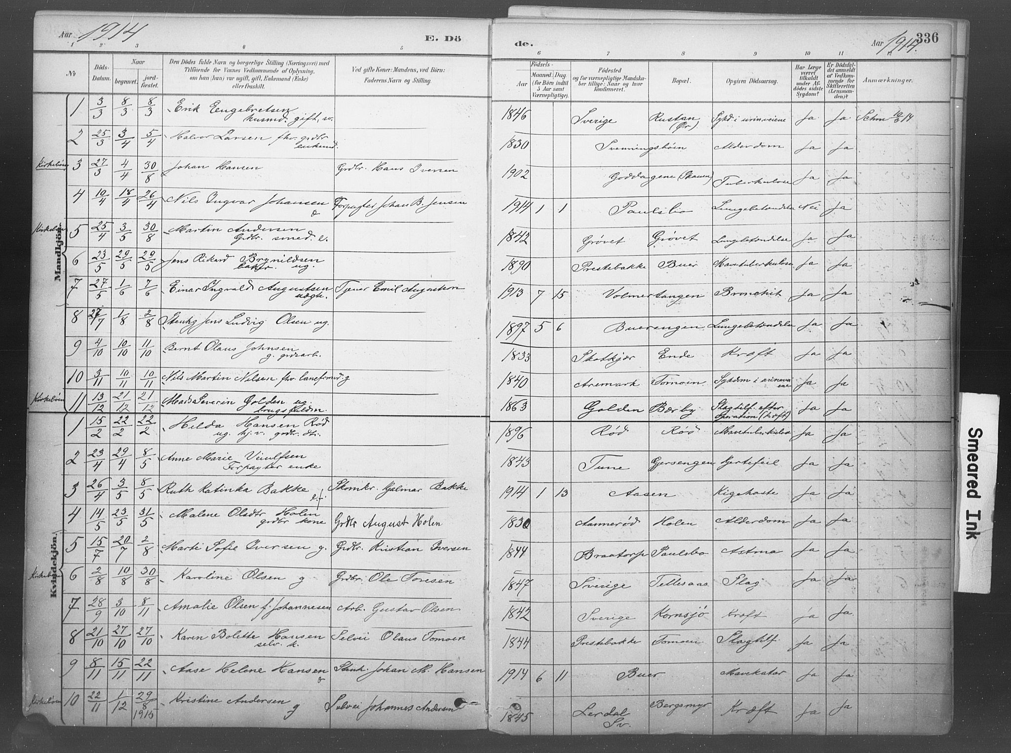 Idd prestekontor Kirkebøker, SAO/A-10911/F/Fb/L0002: Parish register (official) no. II 2, 1882-1923, p. 336