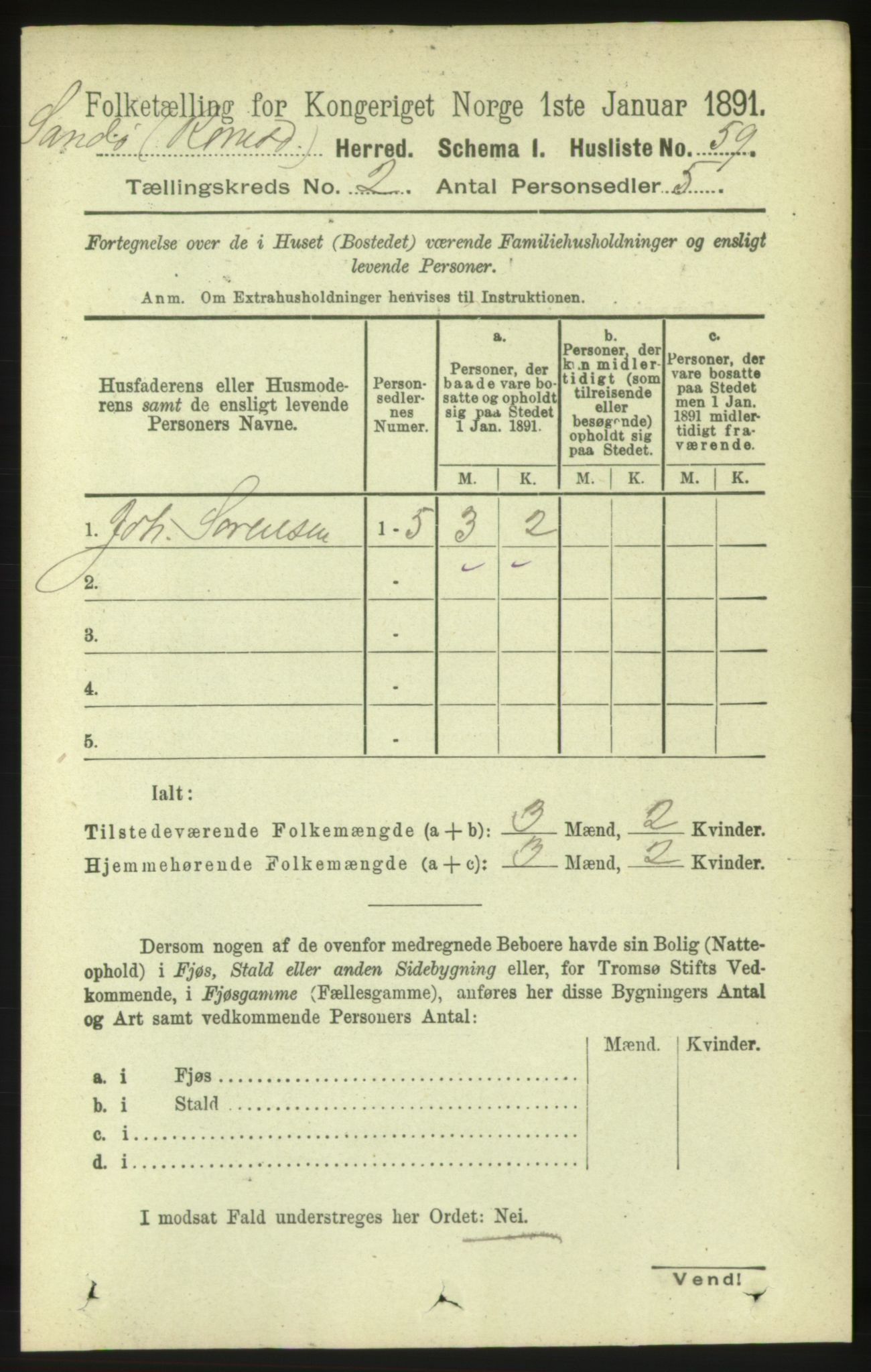 RA, 1891 census for 1546 Sandøy, 1891, p. 526