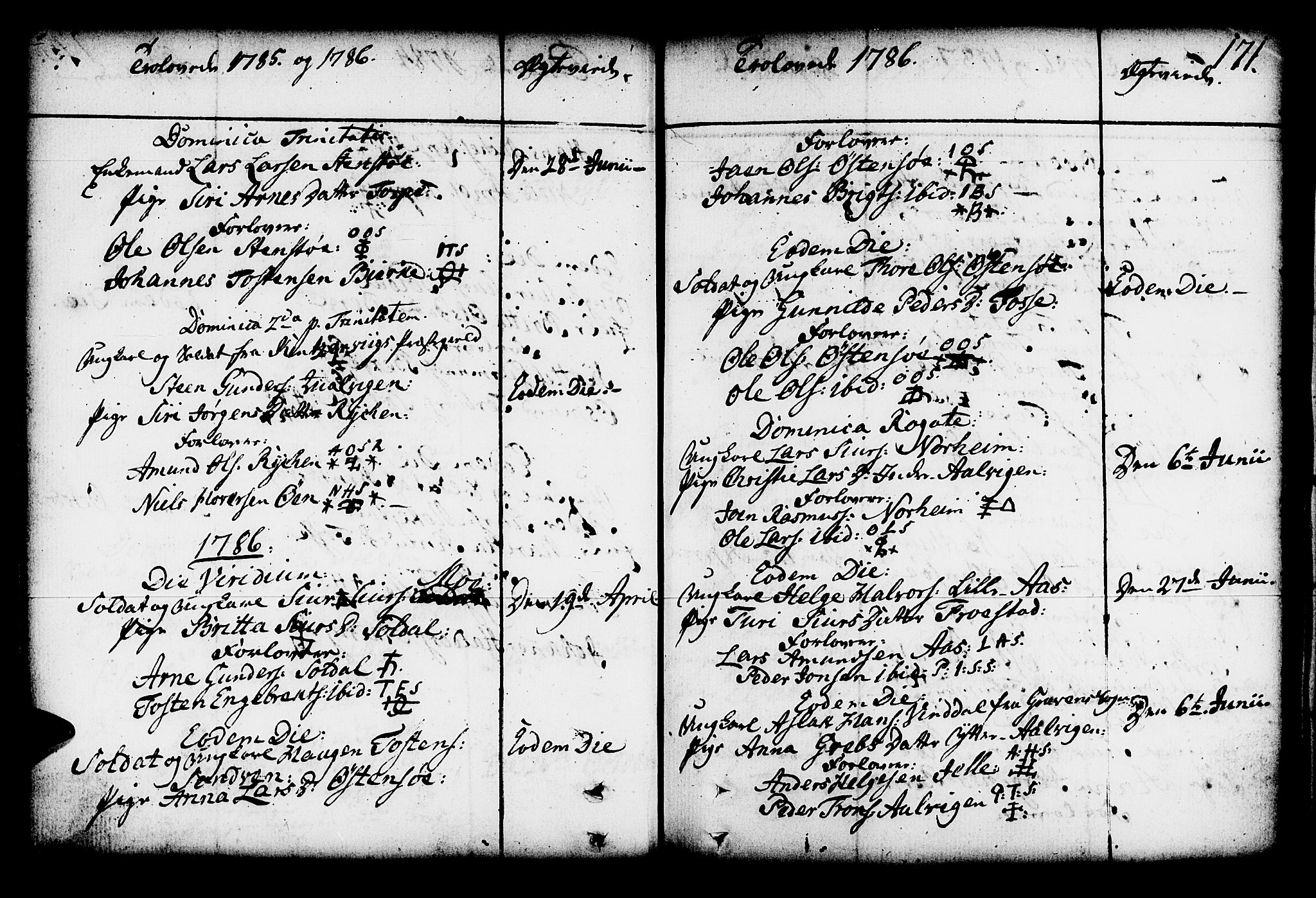 Kvam sokneprestembete, AV/SAB-A-76201/H/Haa: Parish register (official) no. A 4, 1743-1795, p. 171