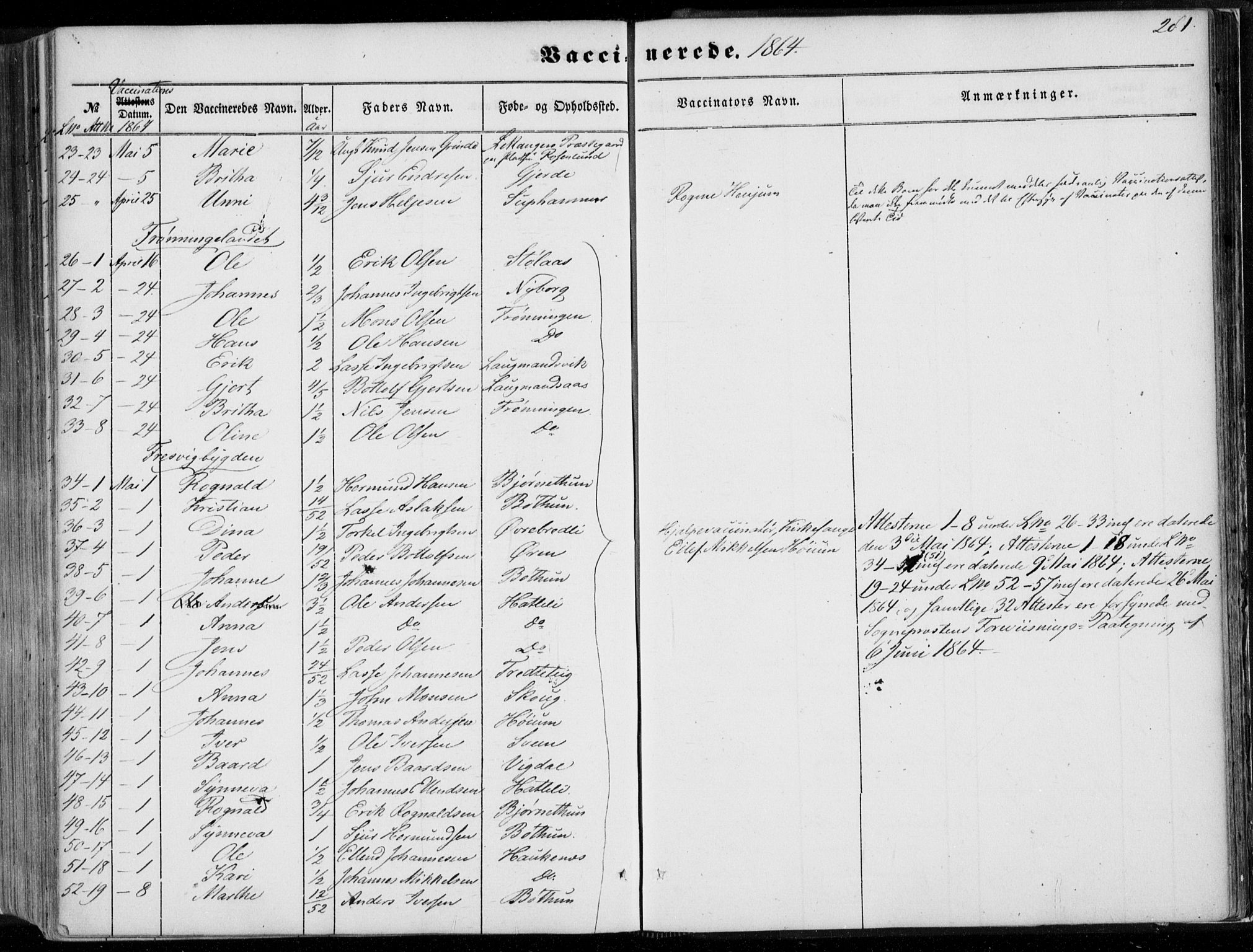 Leikanger sokneprestembete, AV/SAB-A-81001/H/Haa/Haaa/L0008: Parish register (official) no. A 8, 1852-1868, p. 281