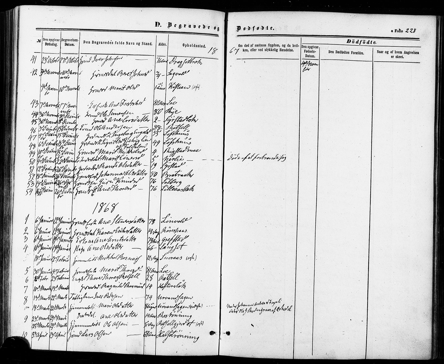 Ministerialprotokoller, klokkerbøker og fødselsregistre - Sør-Trøndelag, SAT/A-1456/672/L0856: Parish register (official) no. 672A08, 1861-1881, p. 228