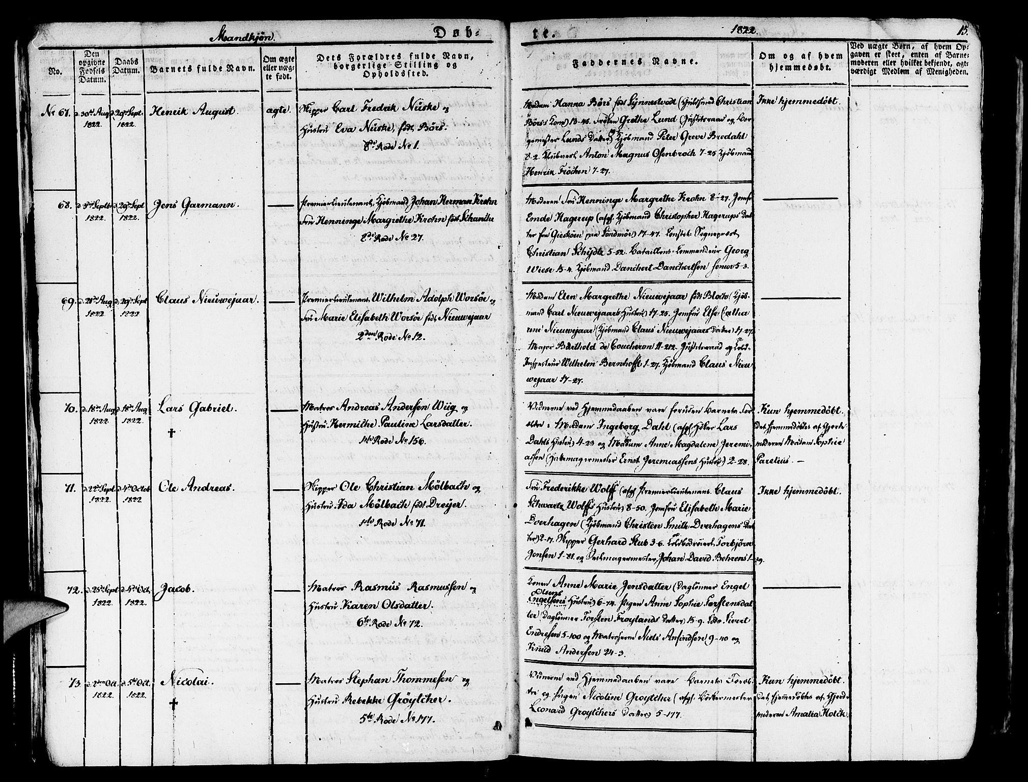 Nykirken Sokneprestembete, SAB/A-77101/H/Haa/L0012: Parish register (official) no. A 12, 1821-1844, p. 15