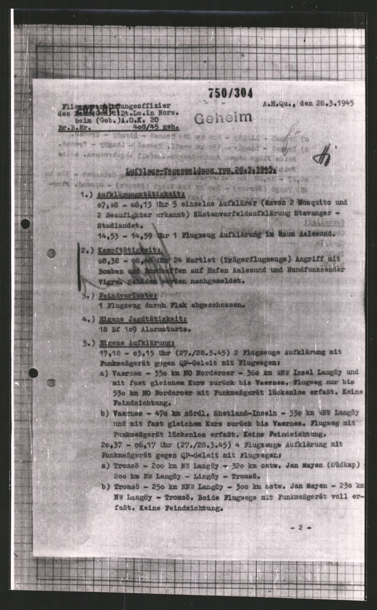 Forsvarets Overkommando. 2 kontor. Arkiv 11.4. Spredte tyske arkivsaker, AV/RA-RAFA-7031/D/Dar/Dara/L0008: Krigsdagbøker for 20. Gebirgs-Armee-Oberkommando (AOK 20), 1945, p. 736