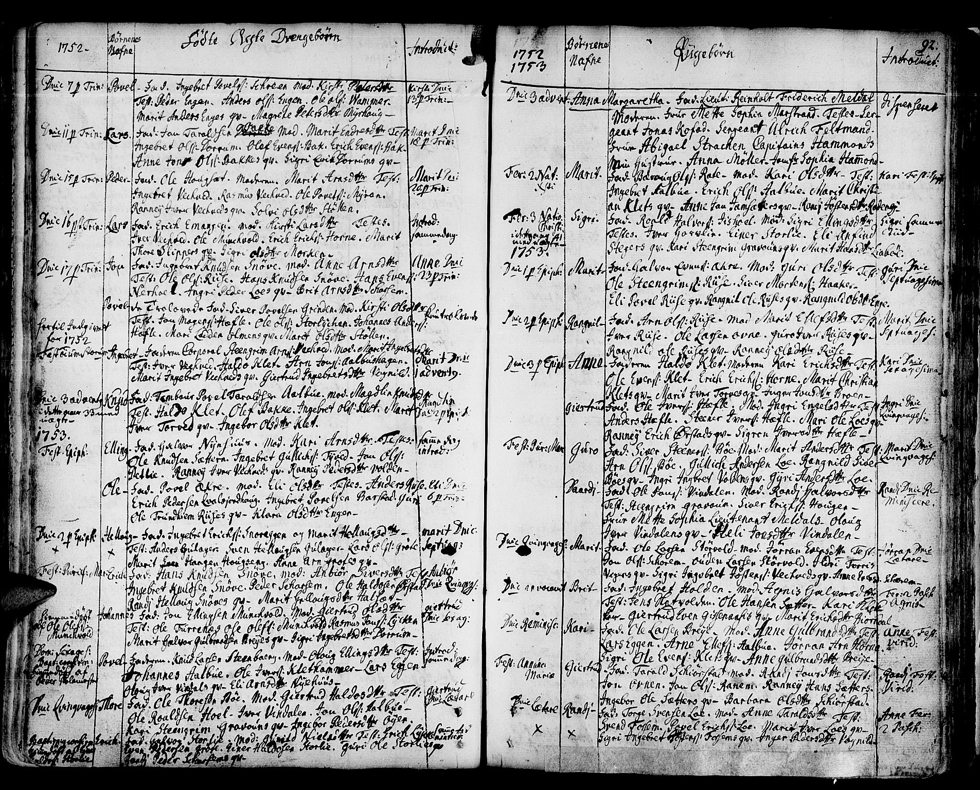 Ministerialprotokoller, klokkerbøker og fødselsregistre - Sør-Trøndelag, SAT/A-1456/678/L0891: Parish register (official) no. 678A01, 1739-1780, p. 92
