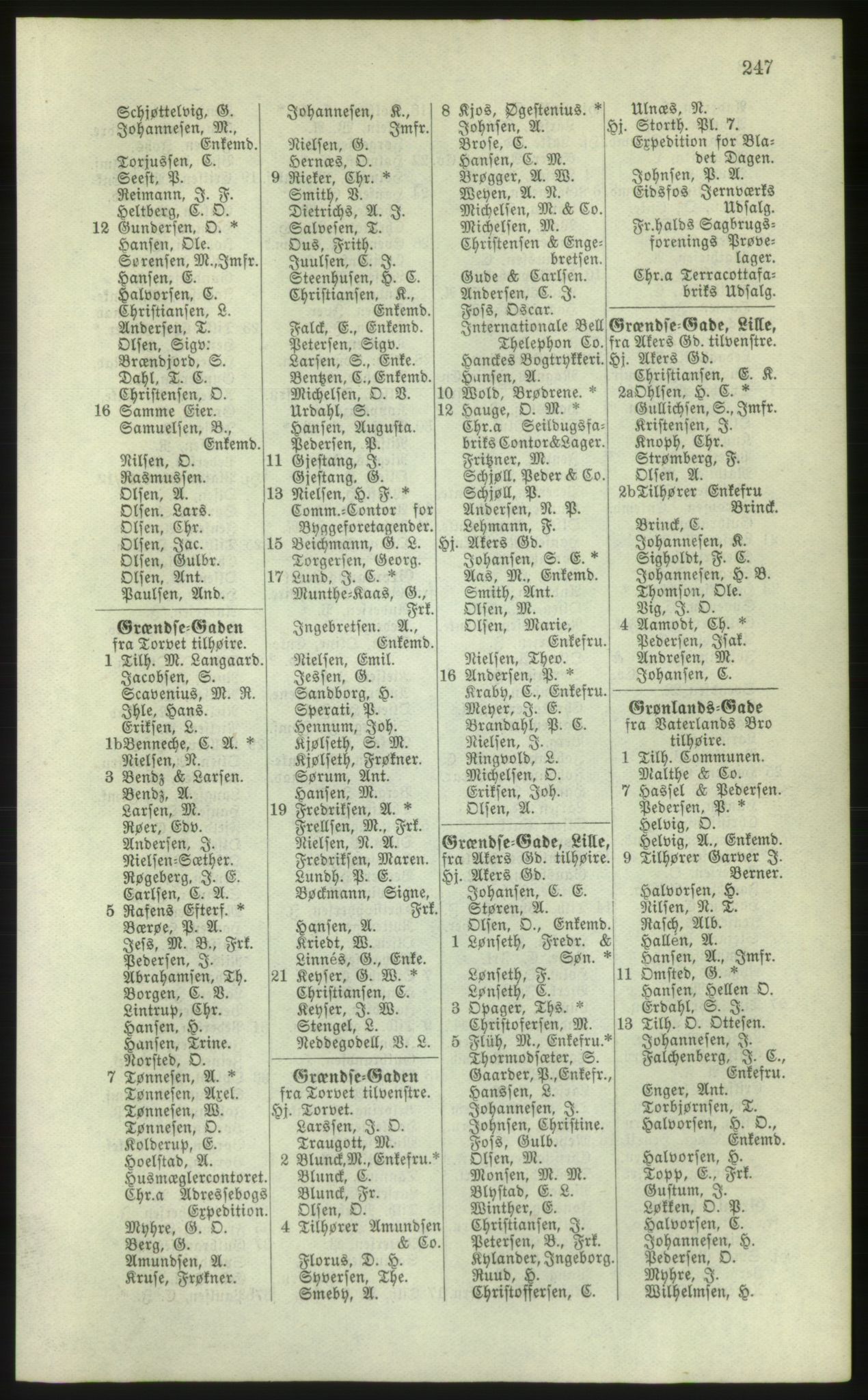 Kristiania/Oslo adressebok, PUBL/-, 1881, p. 247