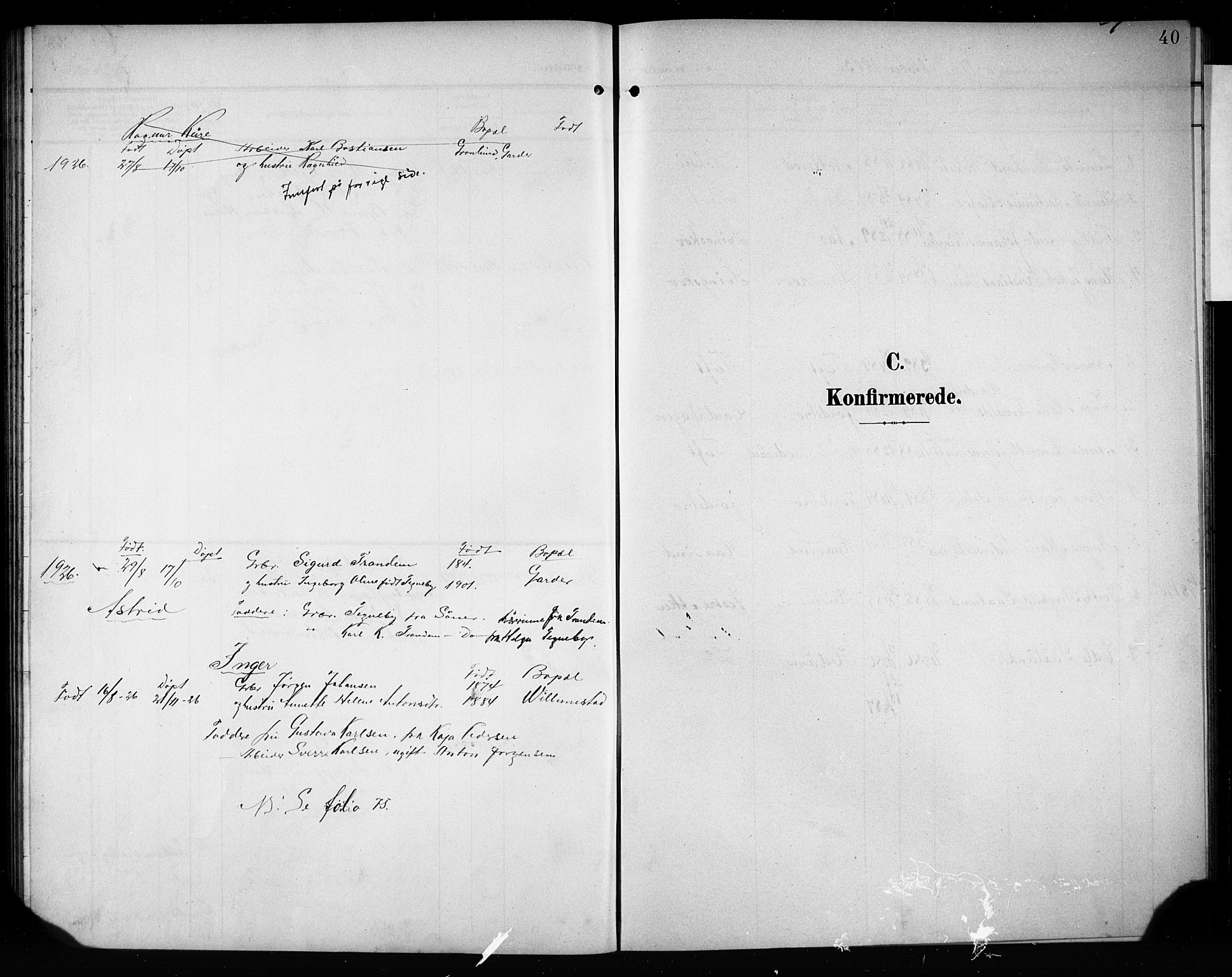 Vestby prestekontor Kirkebøker, AV/SAO-A-10893/G/Gc/L0003: Parish register (copy) no. III 3, 1903-1927, p. 40