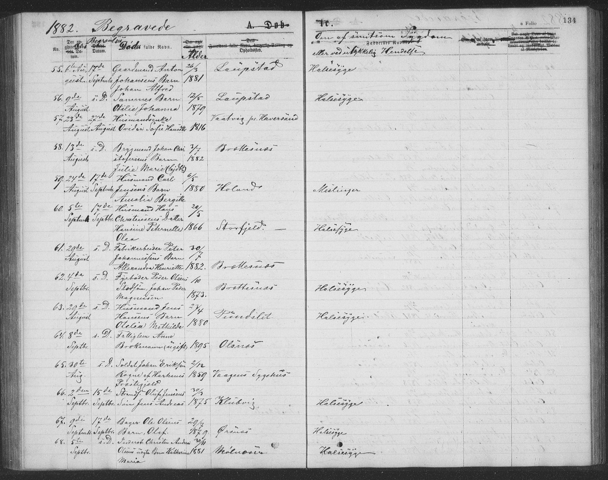 Ministerialprotokoller, klokkerbøker og fødselsregistre - Nordland, AV/SAT-A-1459/874/L1075: Parish register (copy) no. 874C04, 1876-1883, p. 134