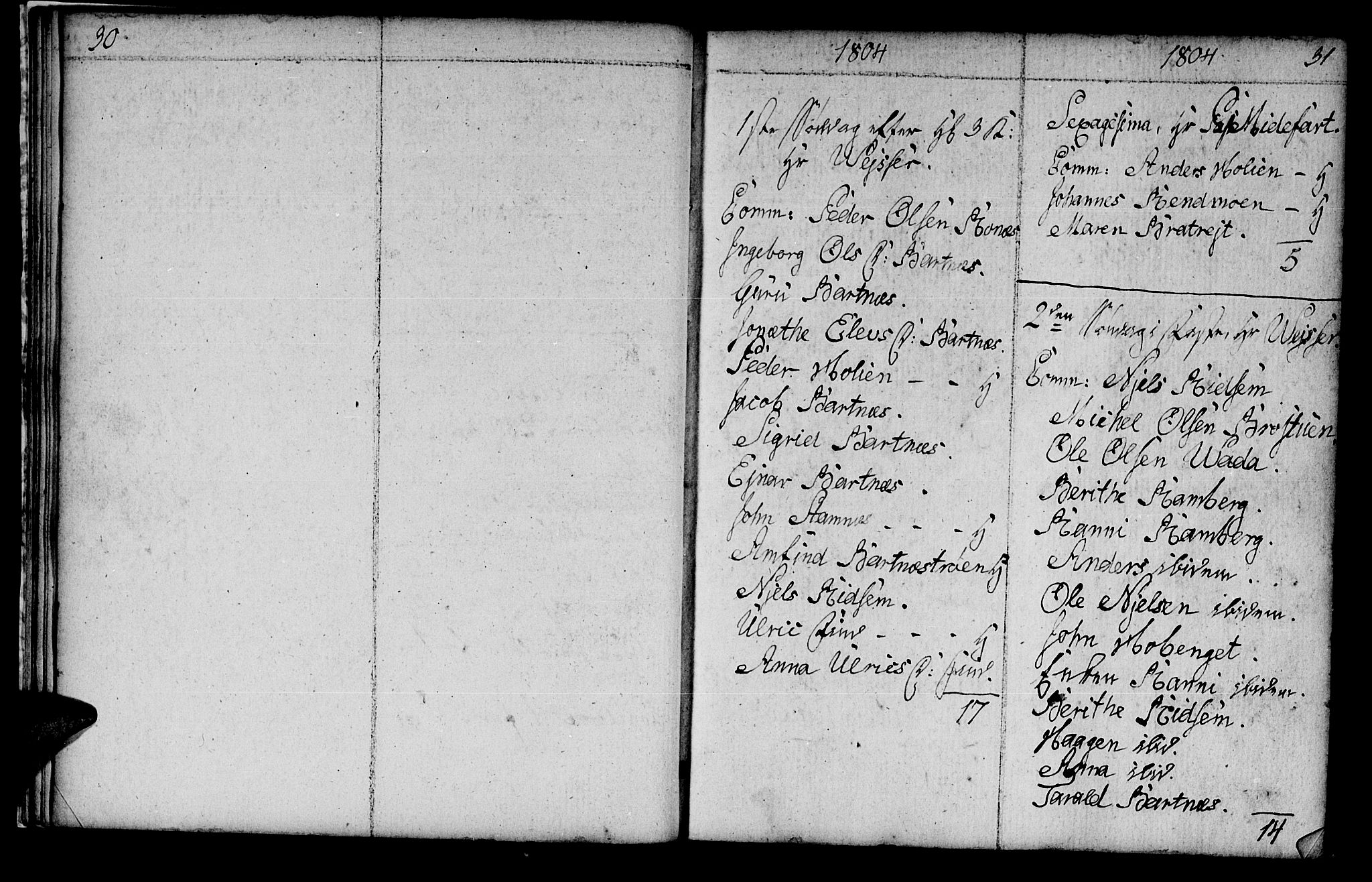 Ministerialprotokoller, klokkerbøker og fødselsregistre - Nord-Trøndelag, SAT/A-1458/745/L0432: Parish register (copy) no. 745C01, 1802-1814, p. 30-31