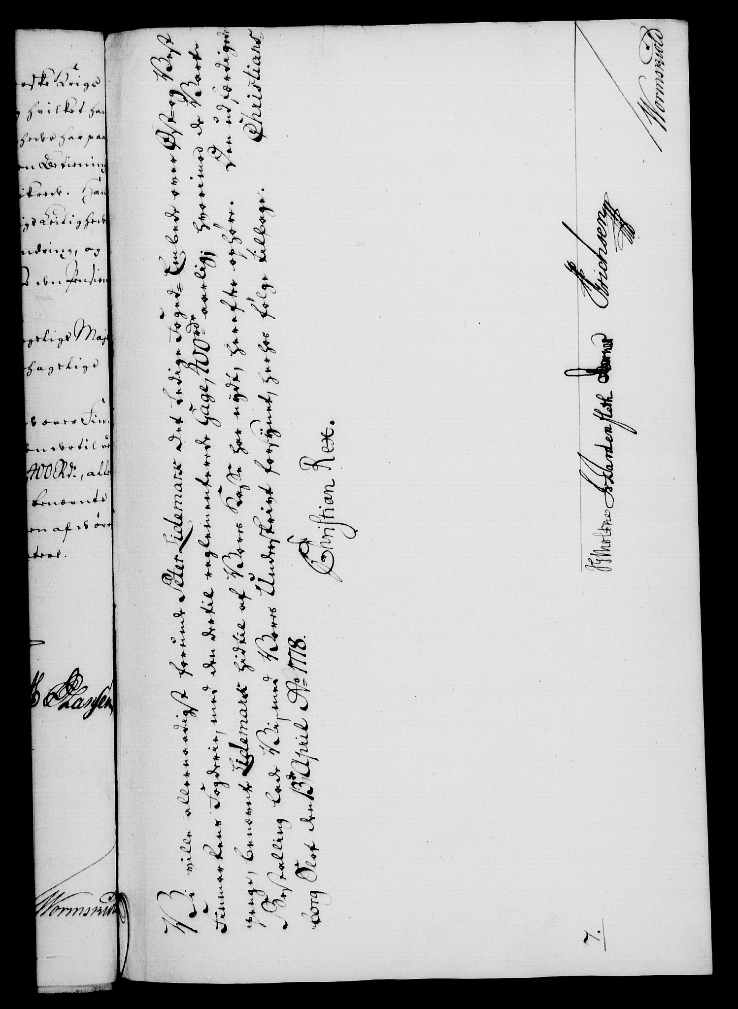 Rentekammeret, Kammerkanselliet, RA/EA-3111/G/Gf/Gfa/L0060: Norsk relasjons- og resolusjonsprotokoll (merket RK 52.60), 1778, p. 178