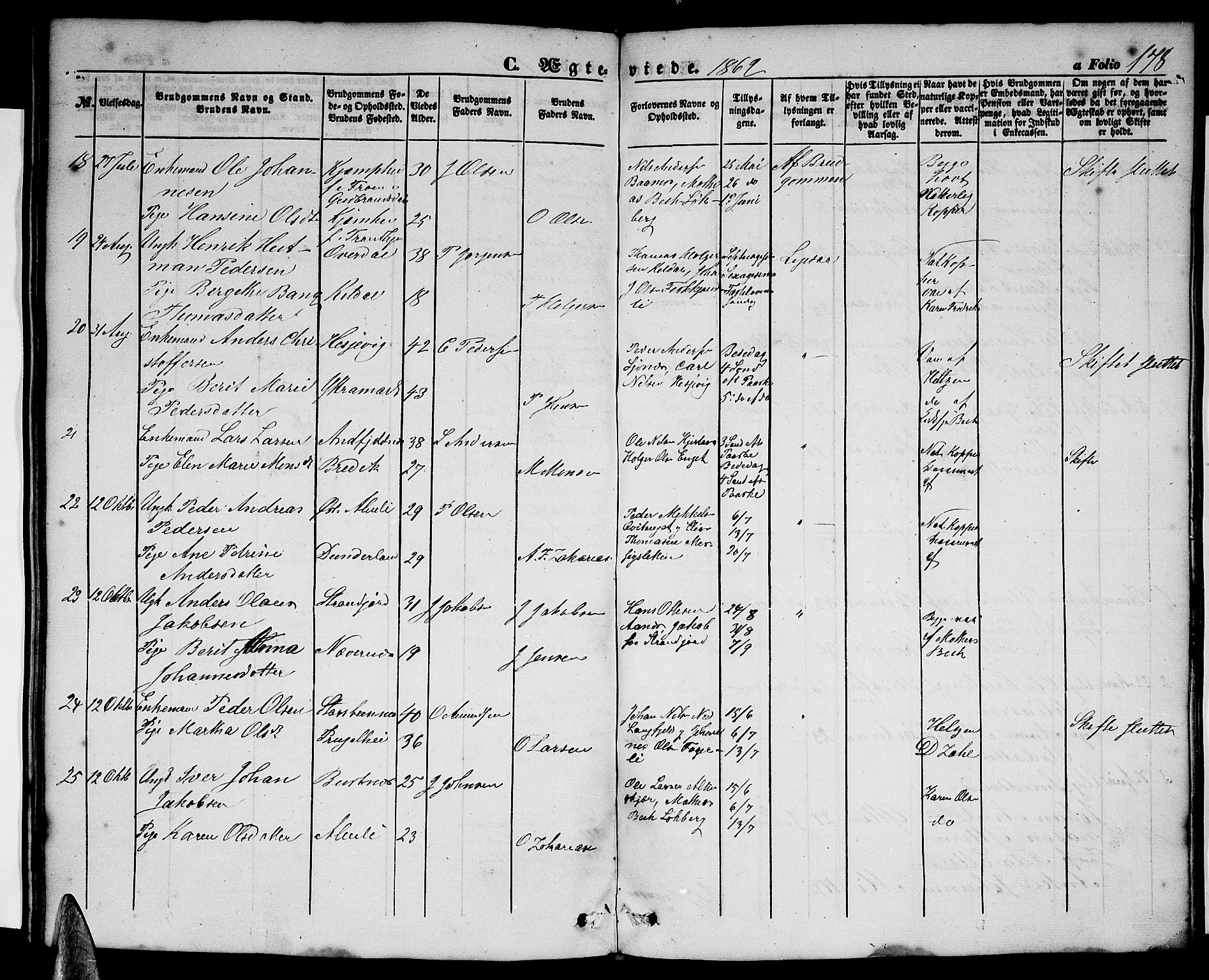 Ministerialprotokoller, klokkerbøker og fødselsregistre - Nordland, AV/SAT-A-1459/827/L0414: Parish register (copy) no. 827C03, 1853-1865, p. 178