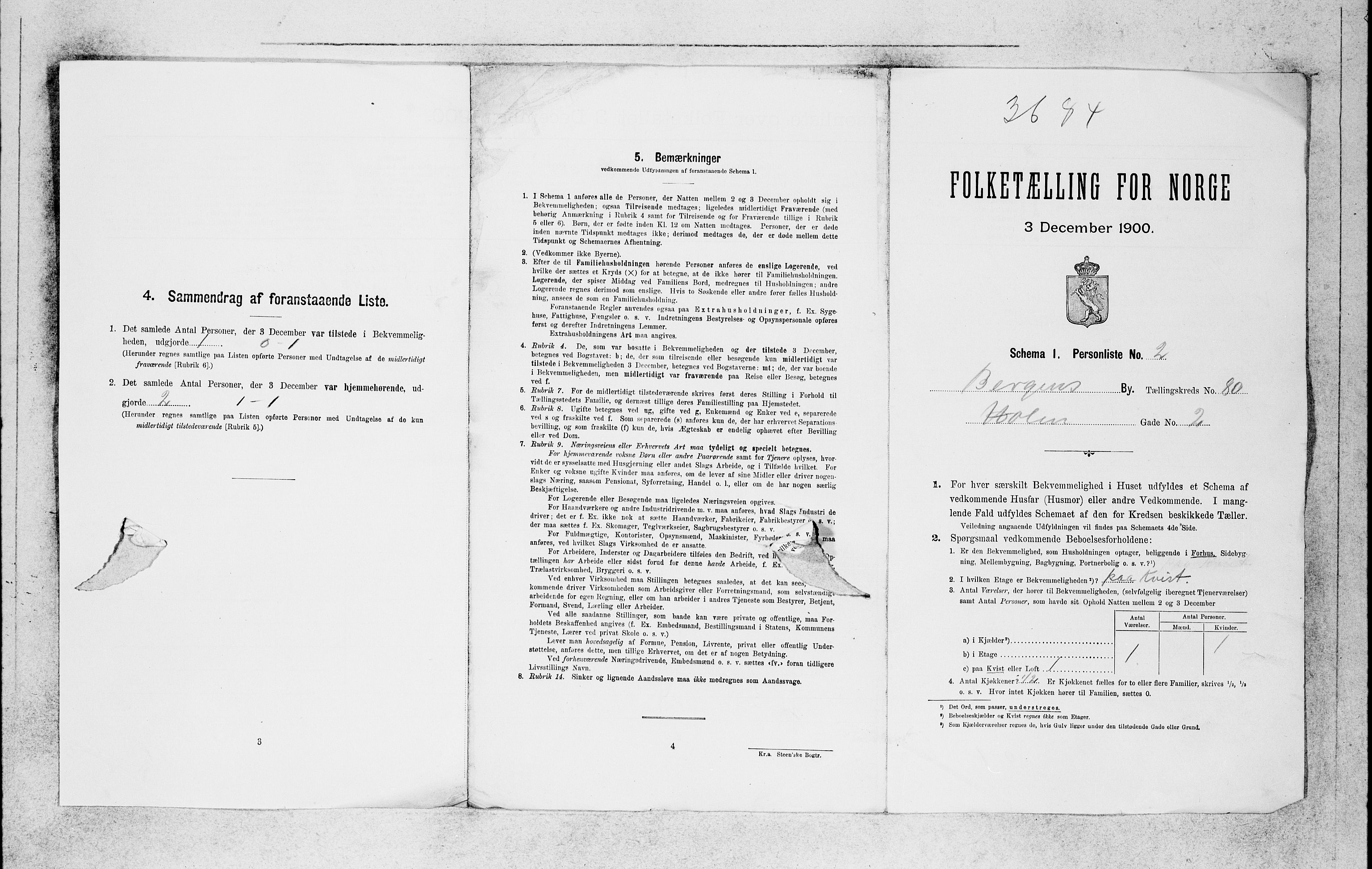 SAB, 1900 census for Bergen, 1900, p. 16653