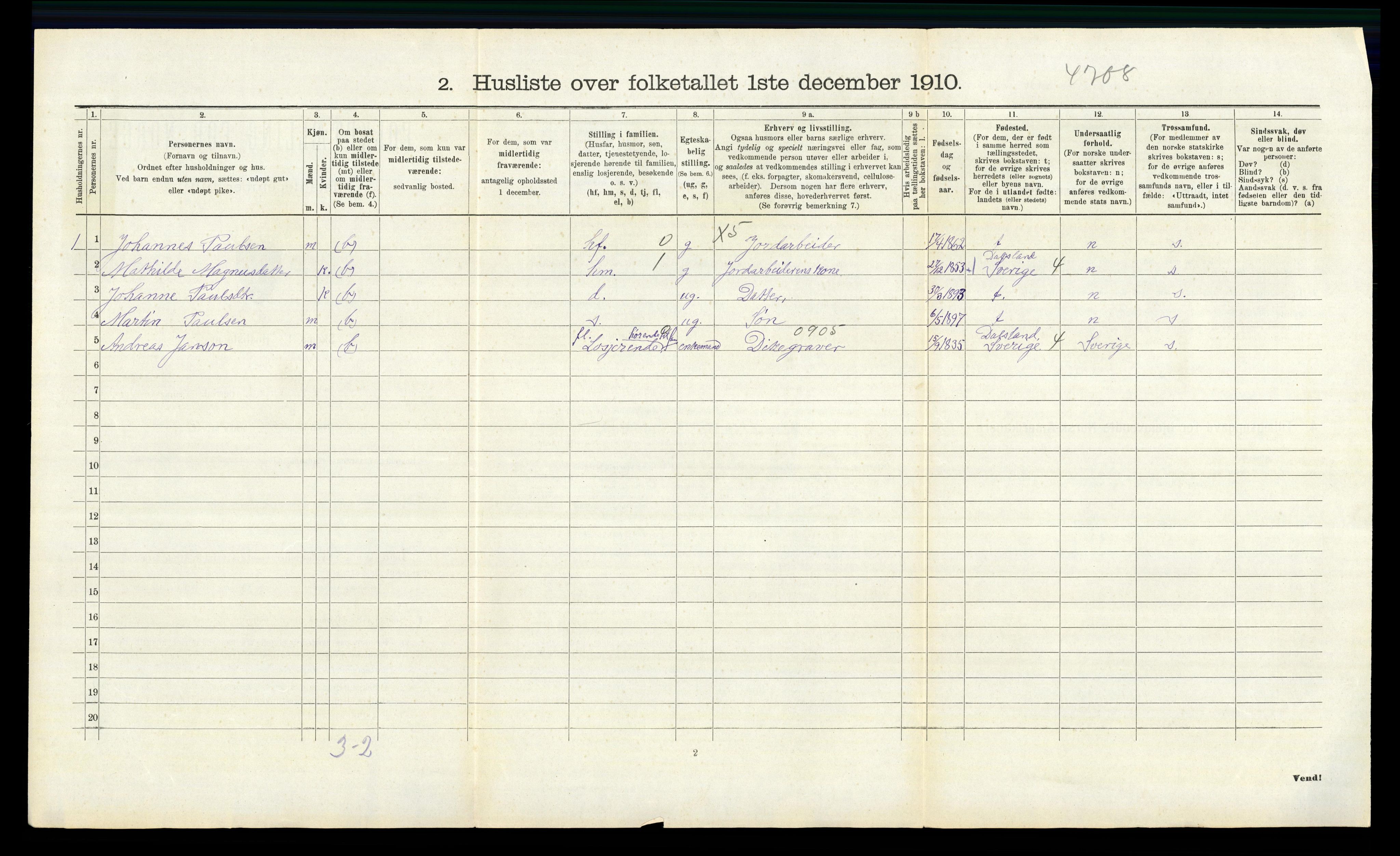 RA, 1910 census for Råde, 1910, p. 397