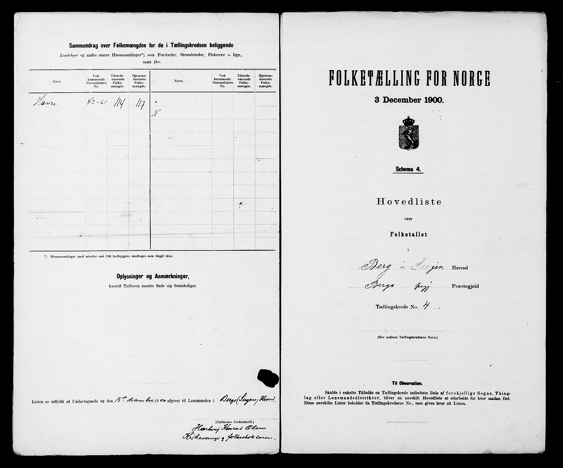 SATØ, 1900 census for Berg, 1900, p. 10