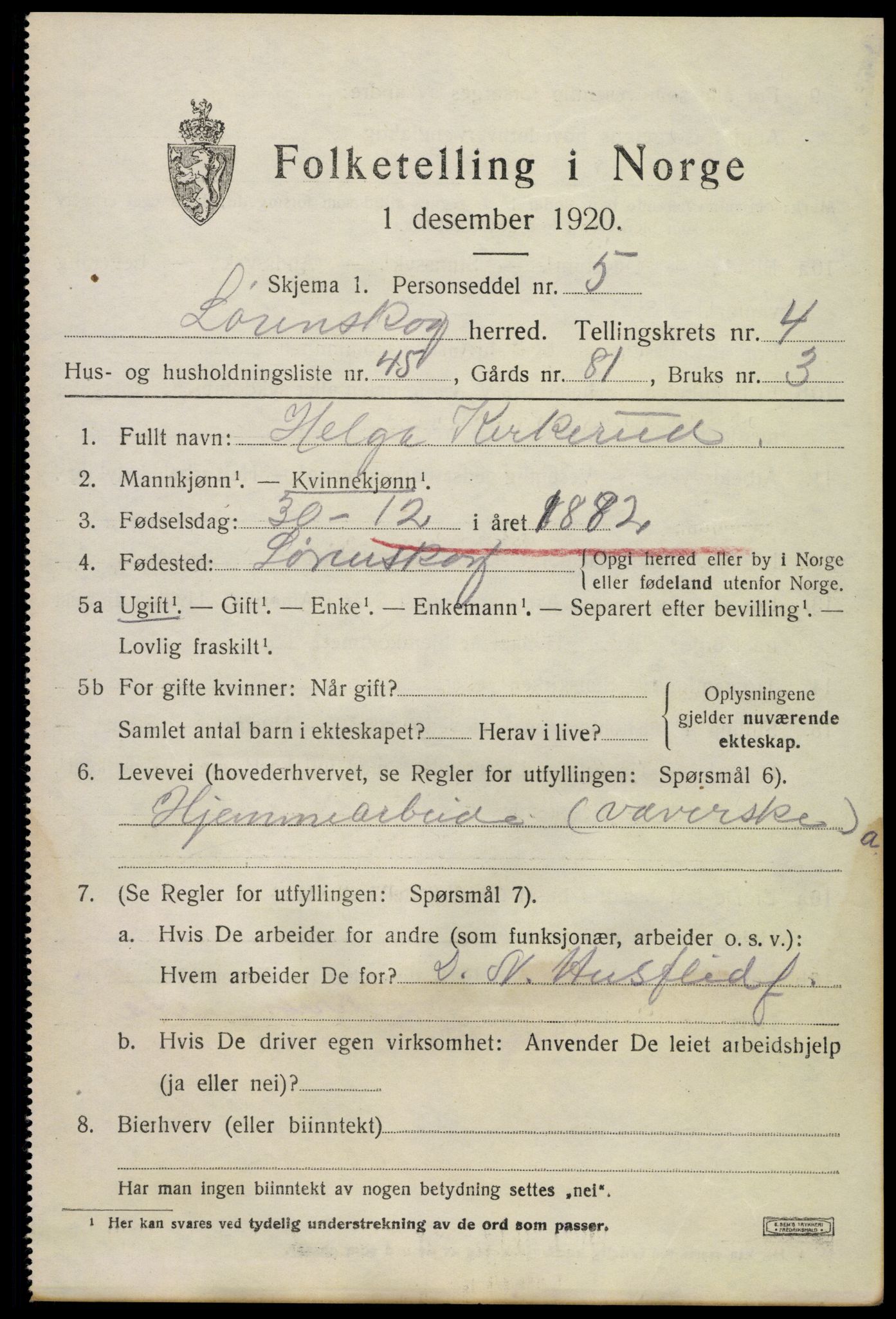 SAO, 1920 census for Lørenskog, 1920, p. 4079