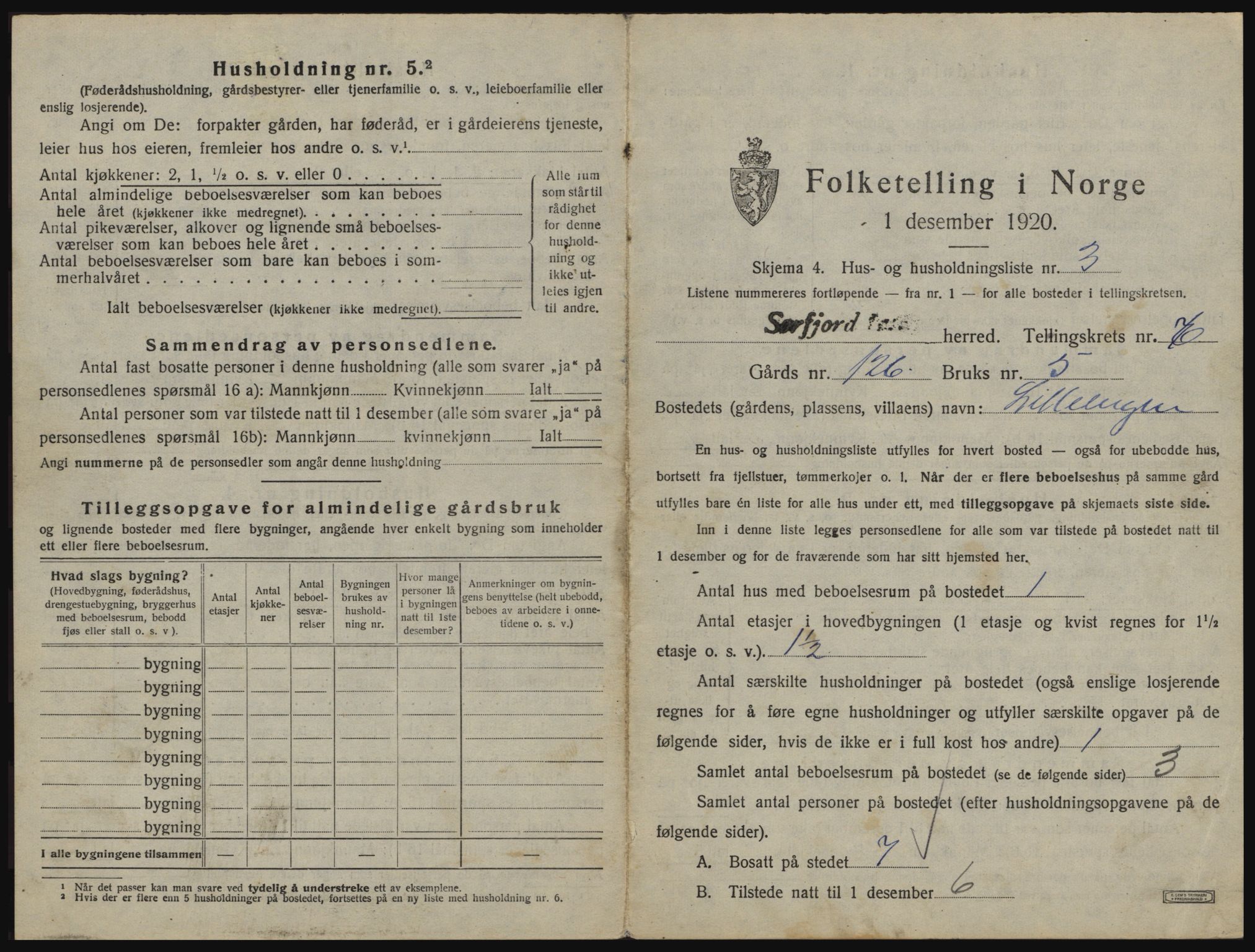 SATØ, 1920 census for Sørfjord, 1920, p. 289