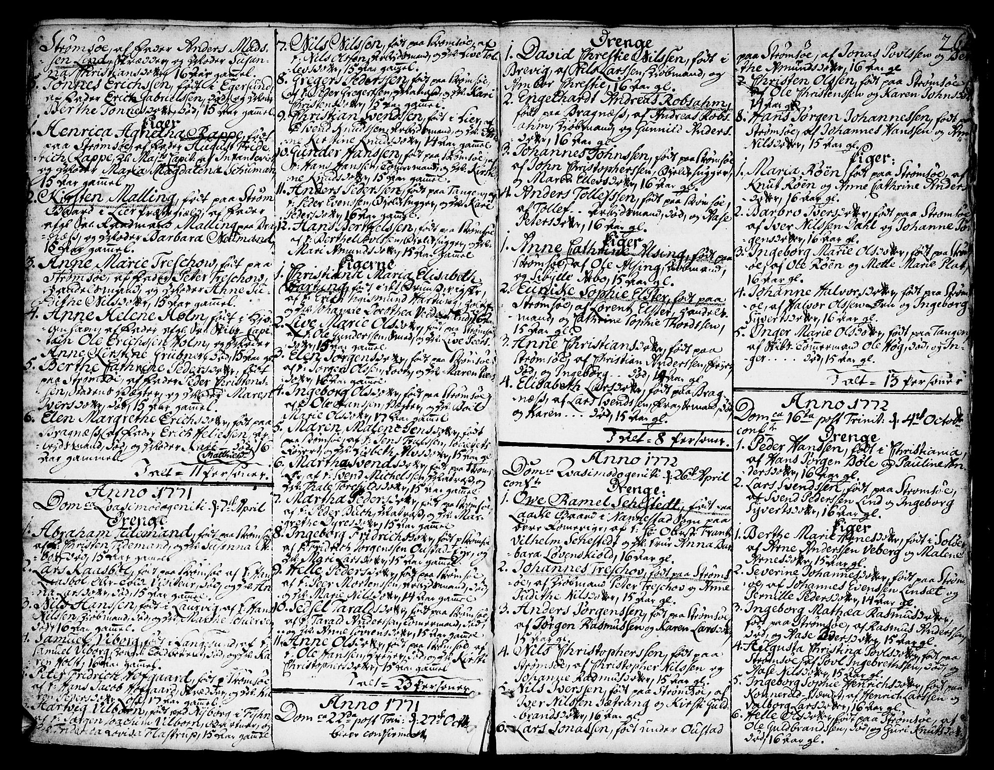 Strømsø kirkebøker, AV/SAKO-A-246/F/Fa/L0008: Parish register (official) no. I 8, 1748-1774, p. 262