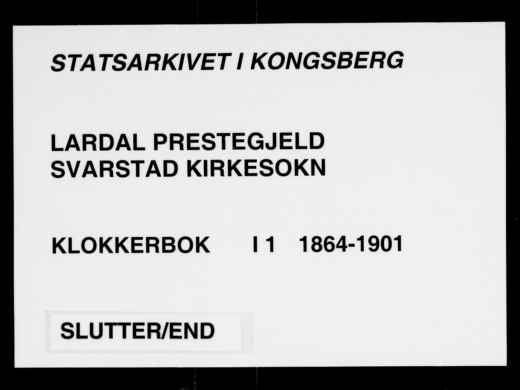 Lardal kirkebøker, AV/SAKO-A-350/G/Ga/L0001: Parish register (copy) no. I 1, 1864-1901