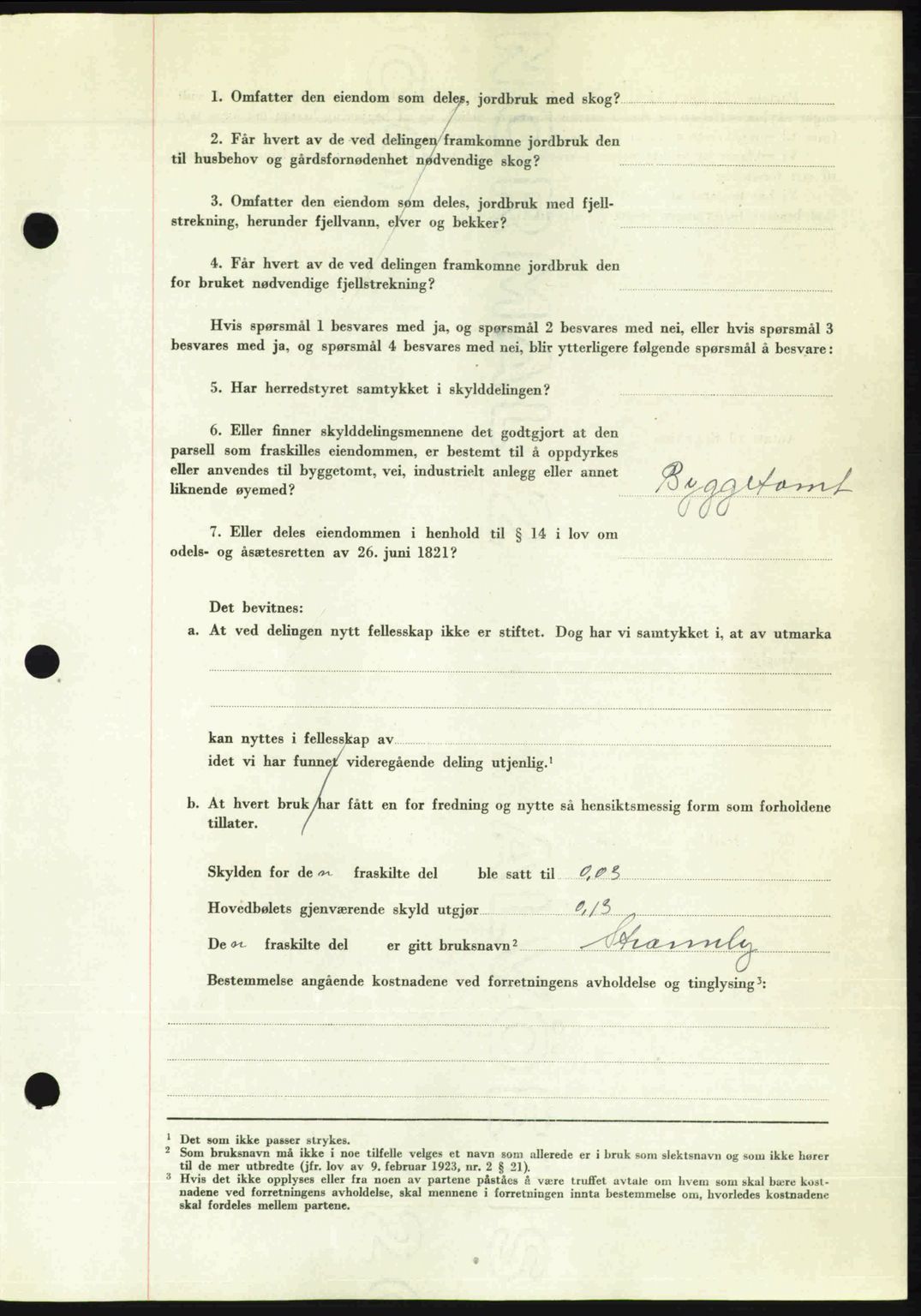 Romsdal sorenskriveri, AV/SAT-A-4149/1/2/2C: Mortgage book no. A23, 1947-1947, Diary no: : 1652/1947