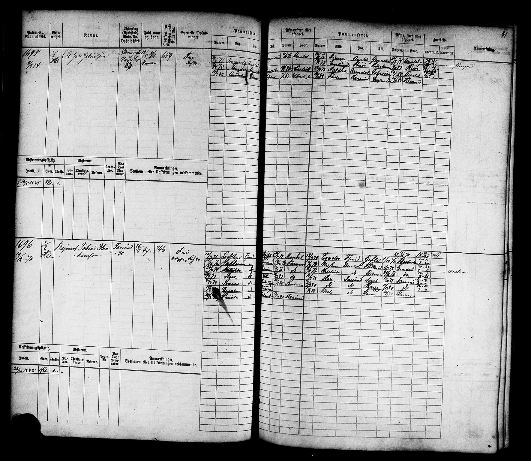 Farsund mønstringskrets, SAK/2031-0017/F/Fb/L0017: Hovedrulle nr 1537-2300, Z-9, 1868-1904, p. 83