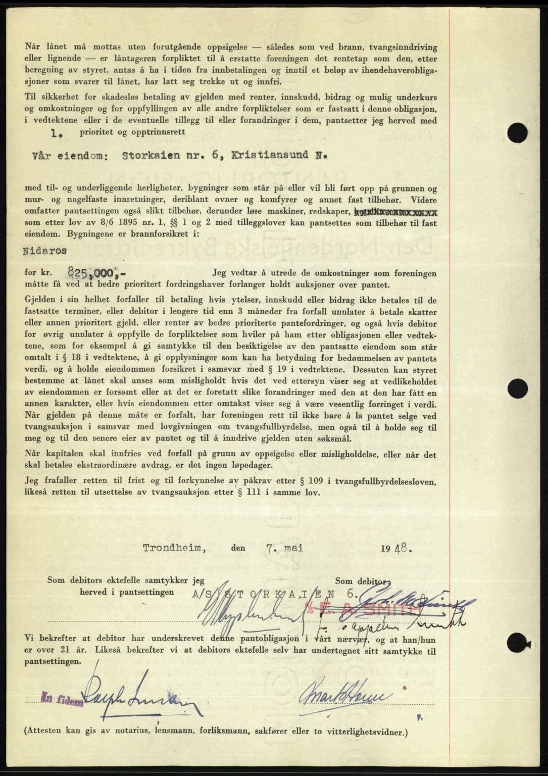 Kristiansund byfogd, AV/SAT-A-4587/A/27: Mortgage book no. 44, 1947-1948, Diary no: : 1232/1948