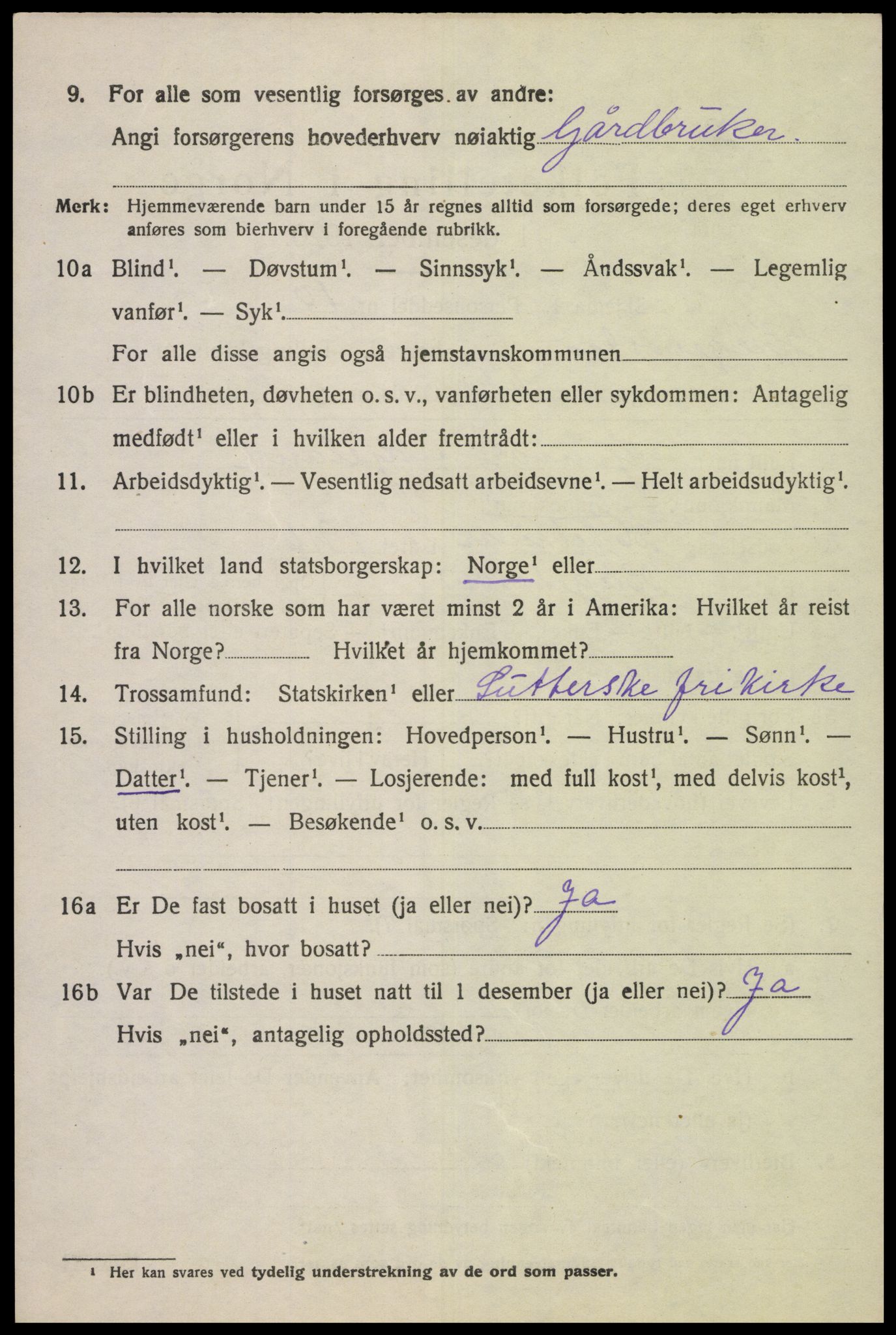 SAK, 1920 census for Hægebostad, 1920, p. 2000