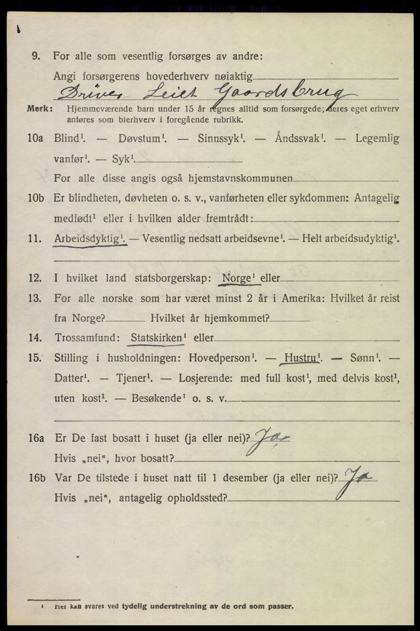 SAK, 1920 census for Oddernes, 1920, p. 4062