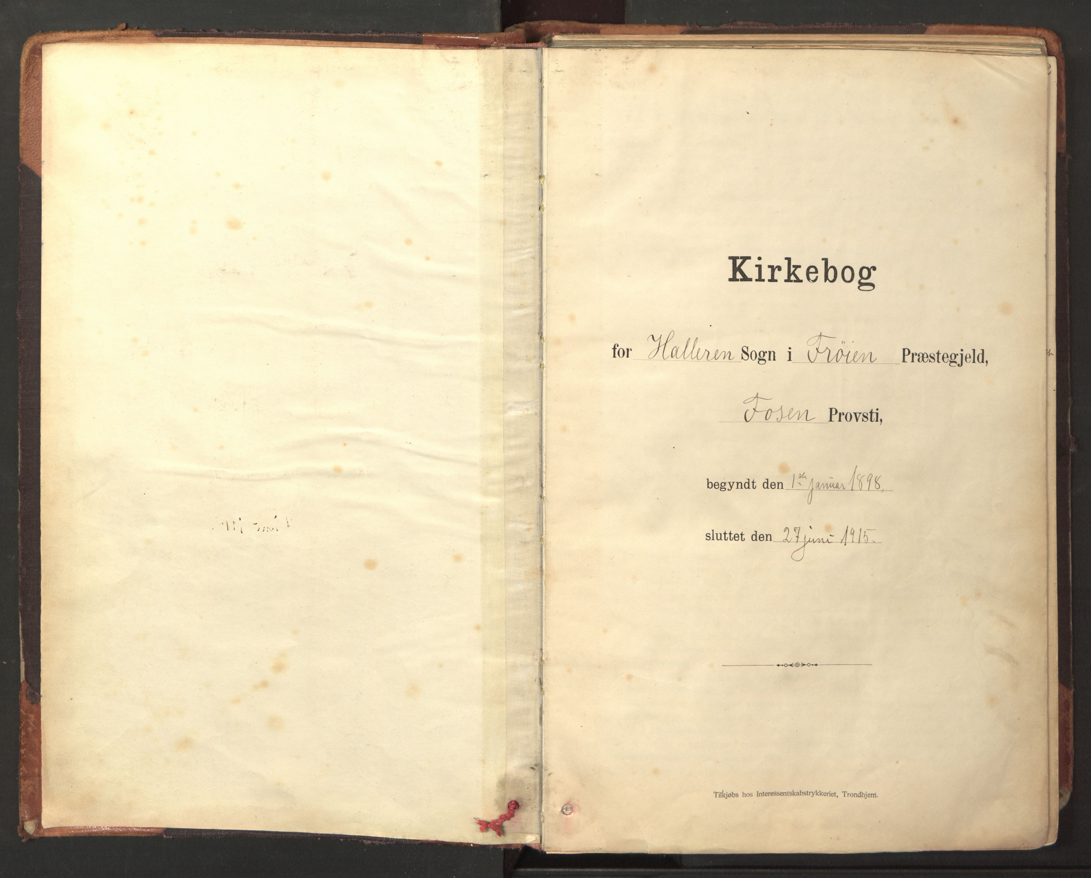 Ministerialprotokoller, klokkerbøker og fødselsregistre - Sør-Trøndelag, SAT/A-1456/641/L0596: Parish register (official) no. 641A02, 1898-1915
