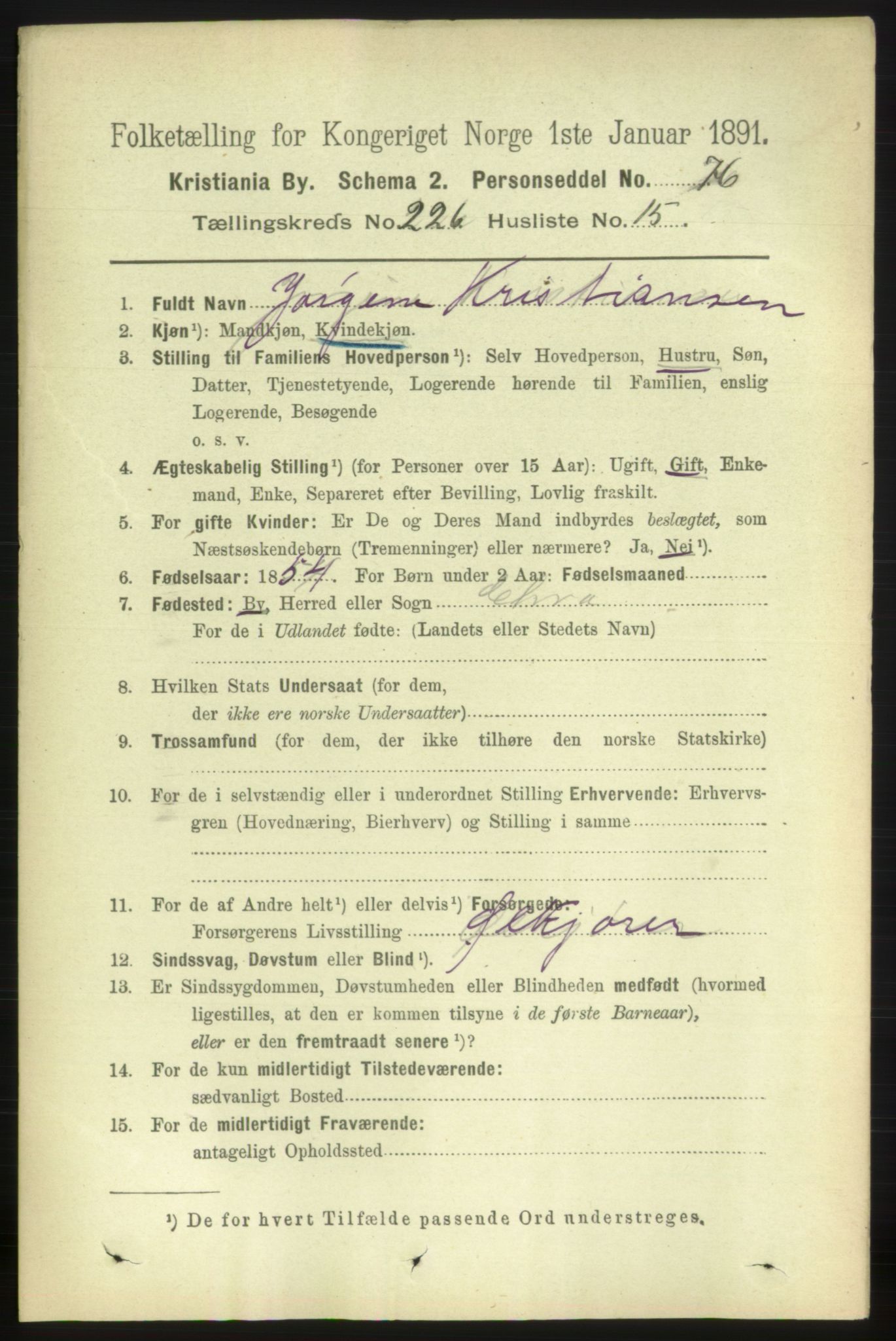 RA, 1891 census for 0301 Kristiania, 1891, p. 137880