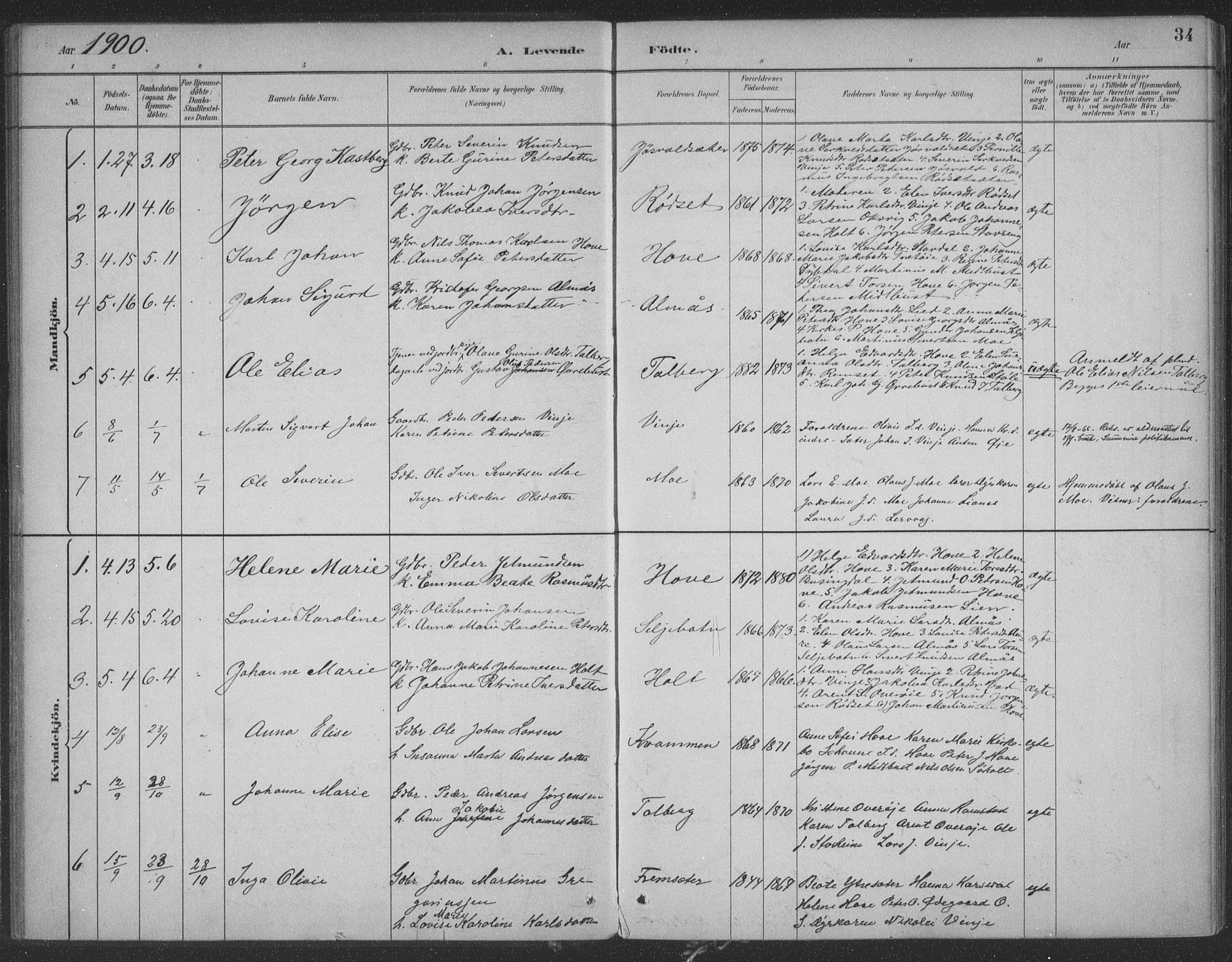 Ministerialprotokoller, klokkerbøker og fødselsregistre - Møre og Romsdal, SAT/A-1454/521/L0299: Parish register (official) no. 521A01, 1882-1907, p. 34