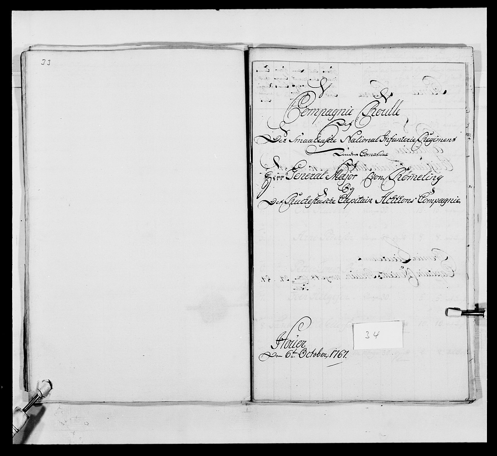 Kommanderende general (KG I) med Det norske krigsdirektorium, AV/RA-EA-5419/E/Ea/L0496: 1. Smålenske regiment, 1765-1767, p. 637