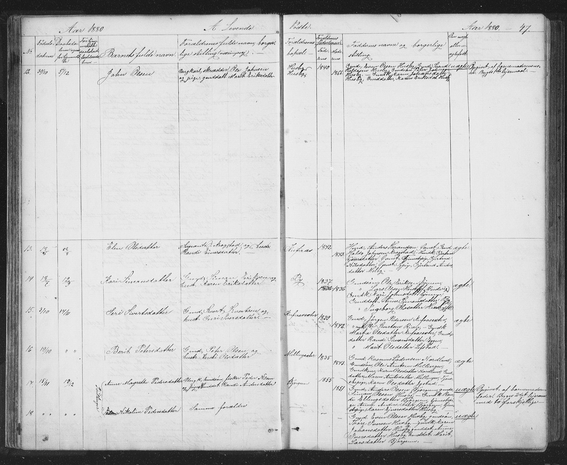 Ministerialprotokoller, klokkerbøker og fødselsregistre - Sør-Trøndelag, SAT/A-1456/667/L0798: Parish register (copy) no. 667C03, 1867-1929, p. 47