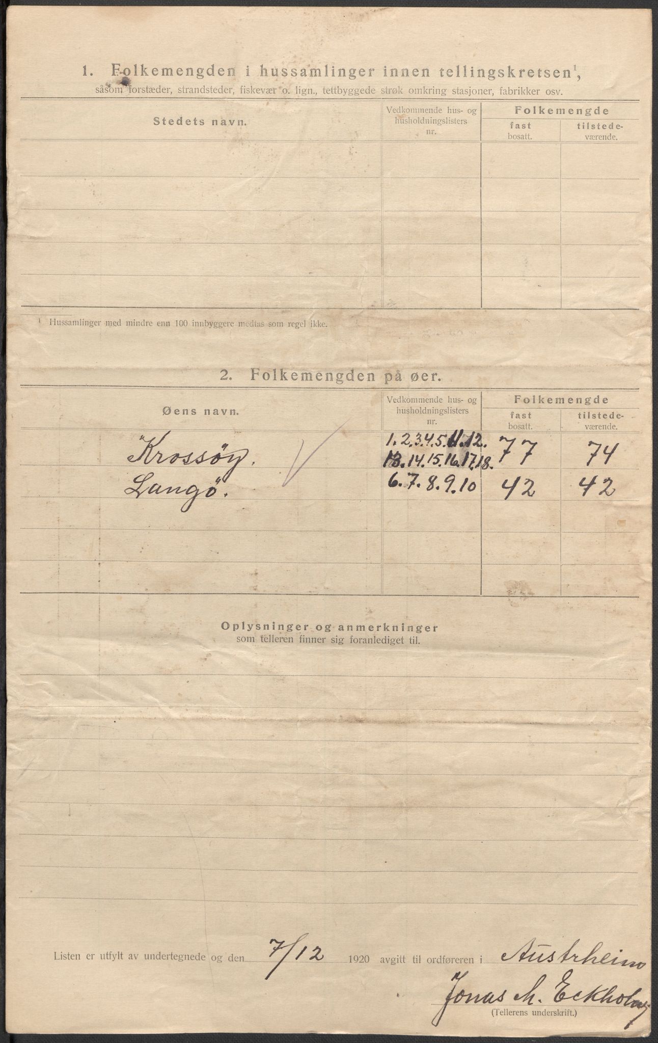 SAB, 1920 census for Austrheim, 1920, p. 46