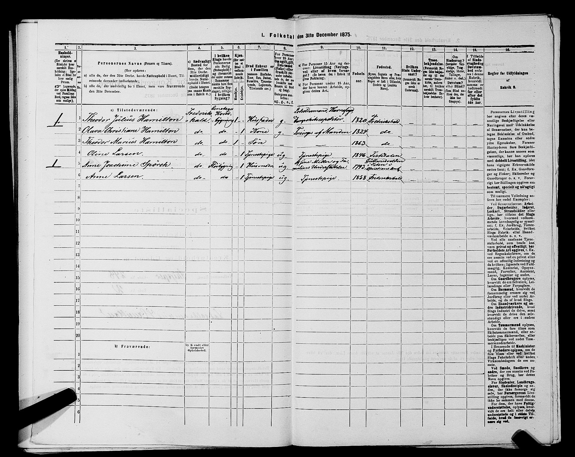 RA, 1875 census for 0101P Fredrikshald, 1875, p. 162