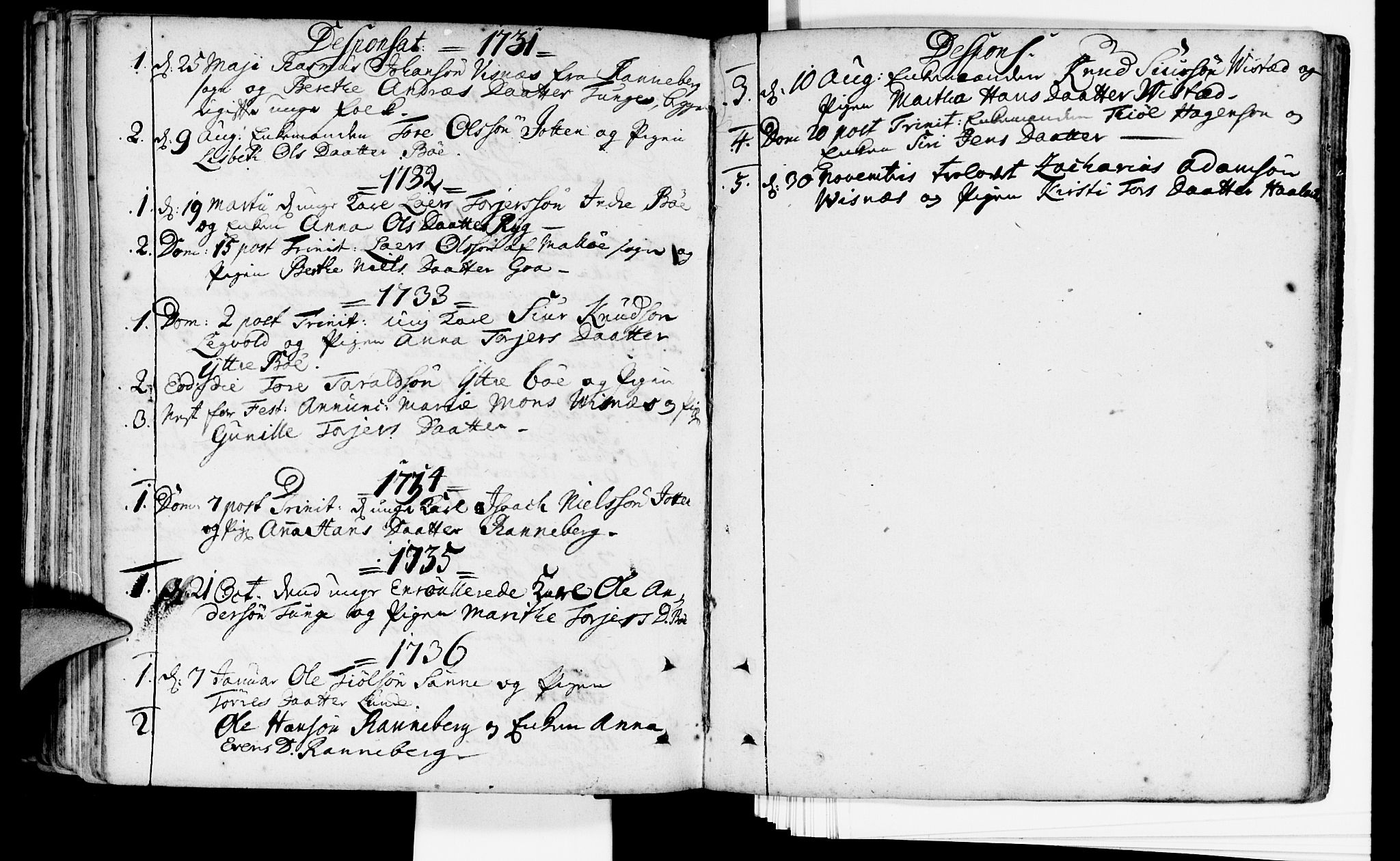 Domkirken sokneprestkontor, AV/SAST-A-101812/001/30/30BA/L0002: Parish register (official) no. A 2 /2, 1727-1737