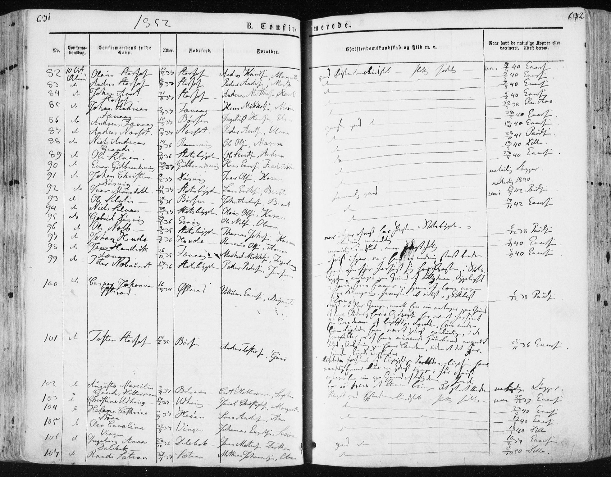 Ministerialprotokoller, klokkerbøker og fødselsregistre - Sør-Trøndelag, SAT/A-1456/659/L0736: Parish register (official) no. 659A06, 1842-1856, p. 631-632